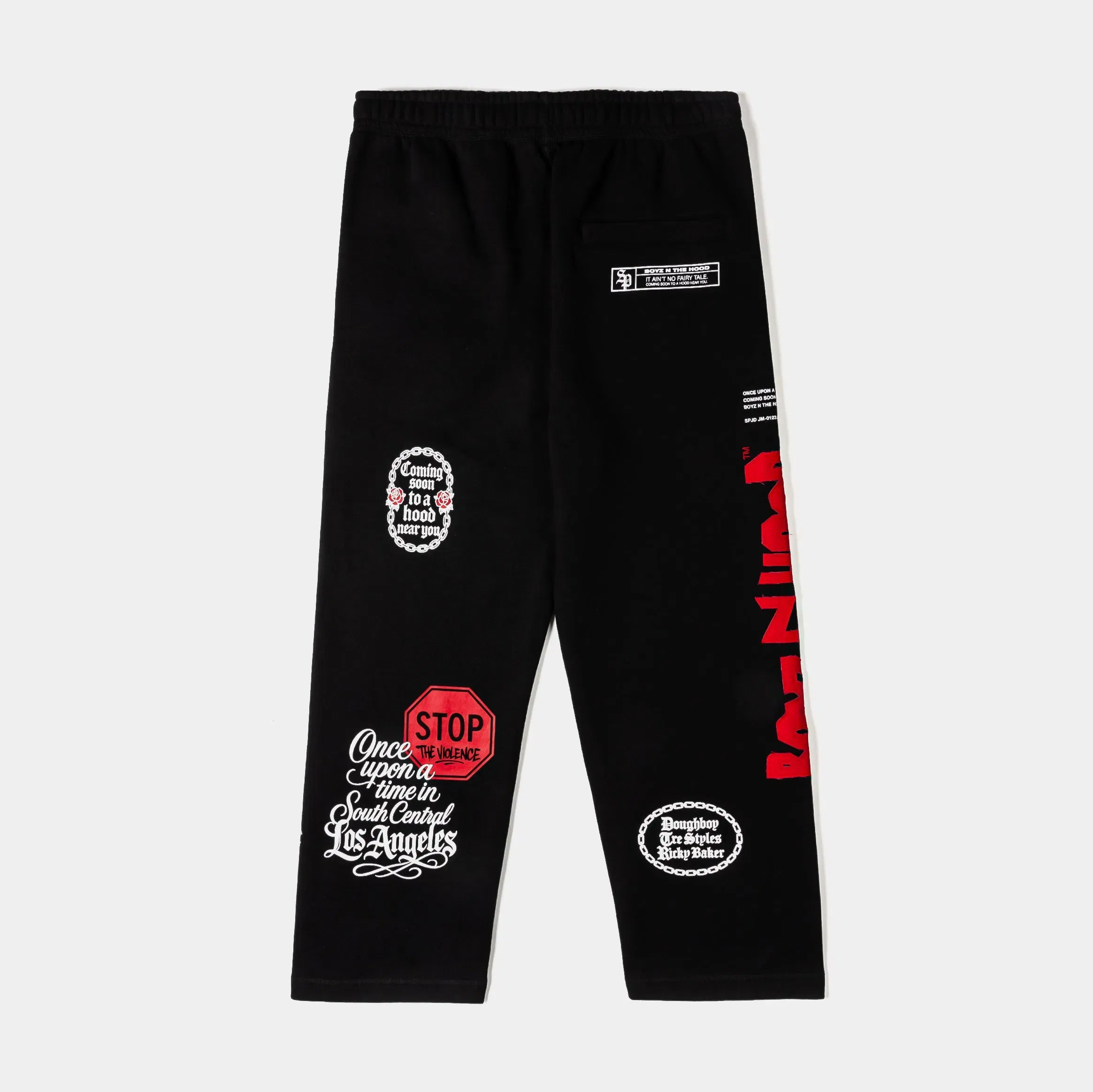 BOYZNTHEHOOD X SP SP x Boyz N The Hood Barbed Wire Fleece Mens Sweatpants (Black/Red)
