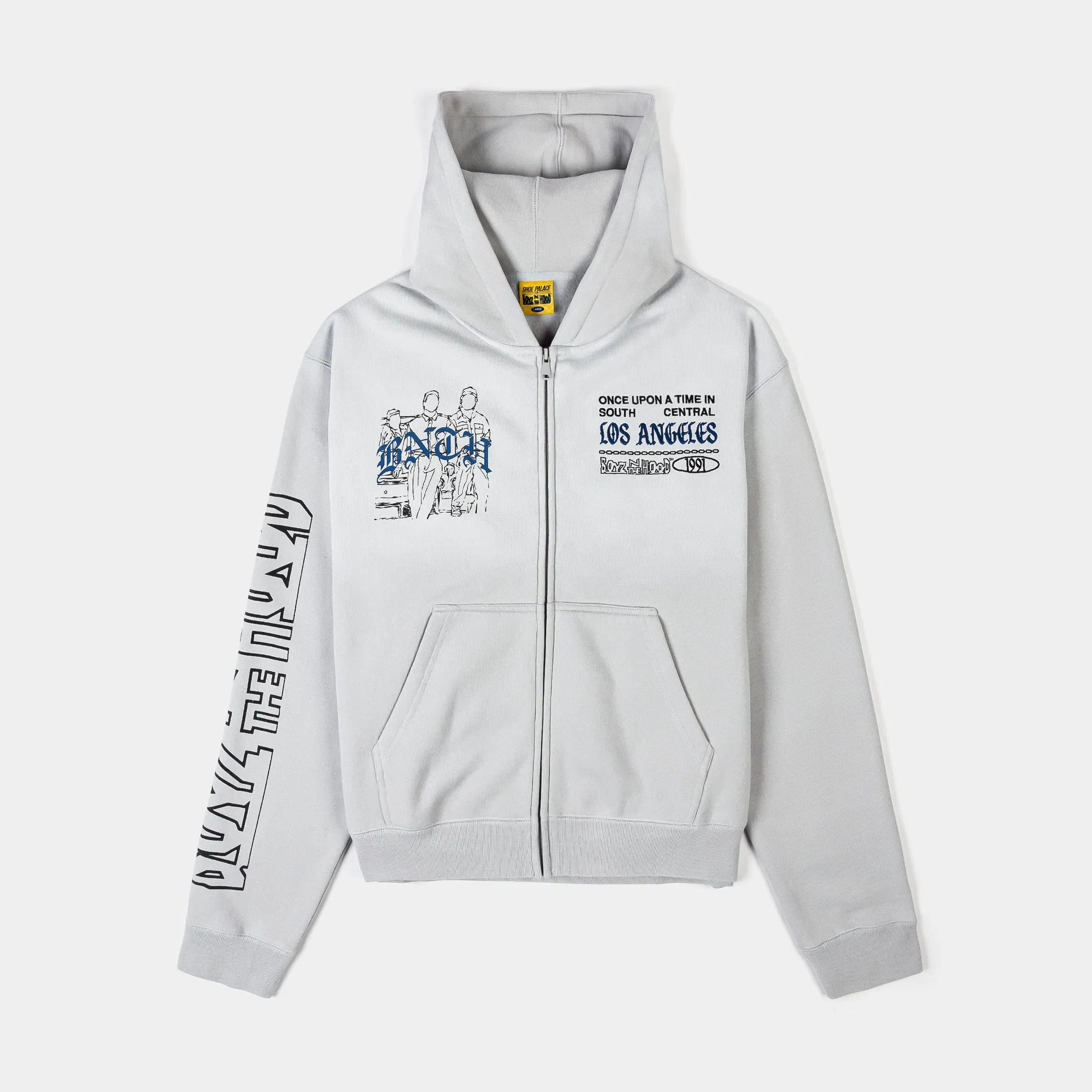 BOYZNTHEHOOD X SP SP x Boyz N The Hood Zip Up Mens Hoodie (Grey/Blue)