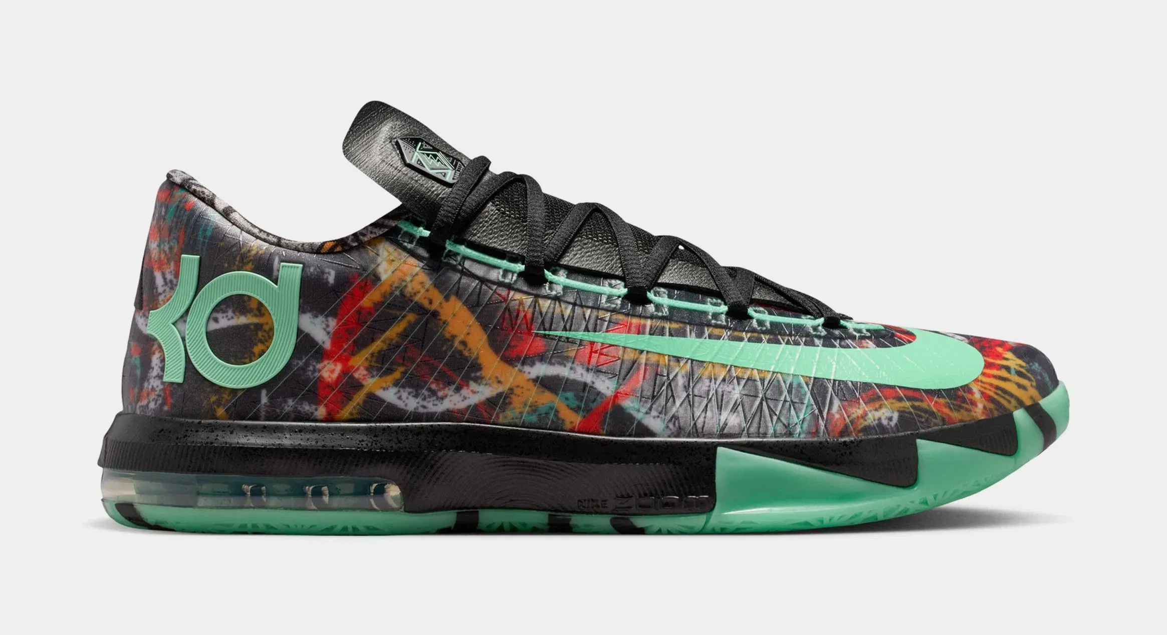 Nike Zoom KD 6 All Star Illusion Mens Basketball Shoes (Muticolor/Green Glow/Black)