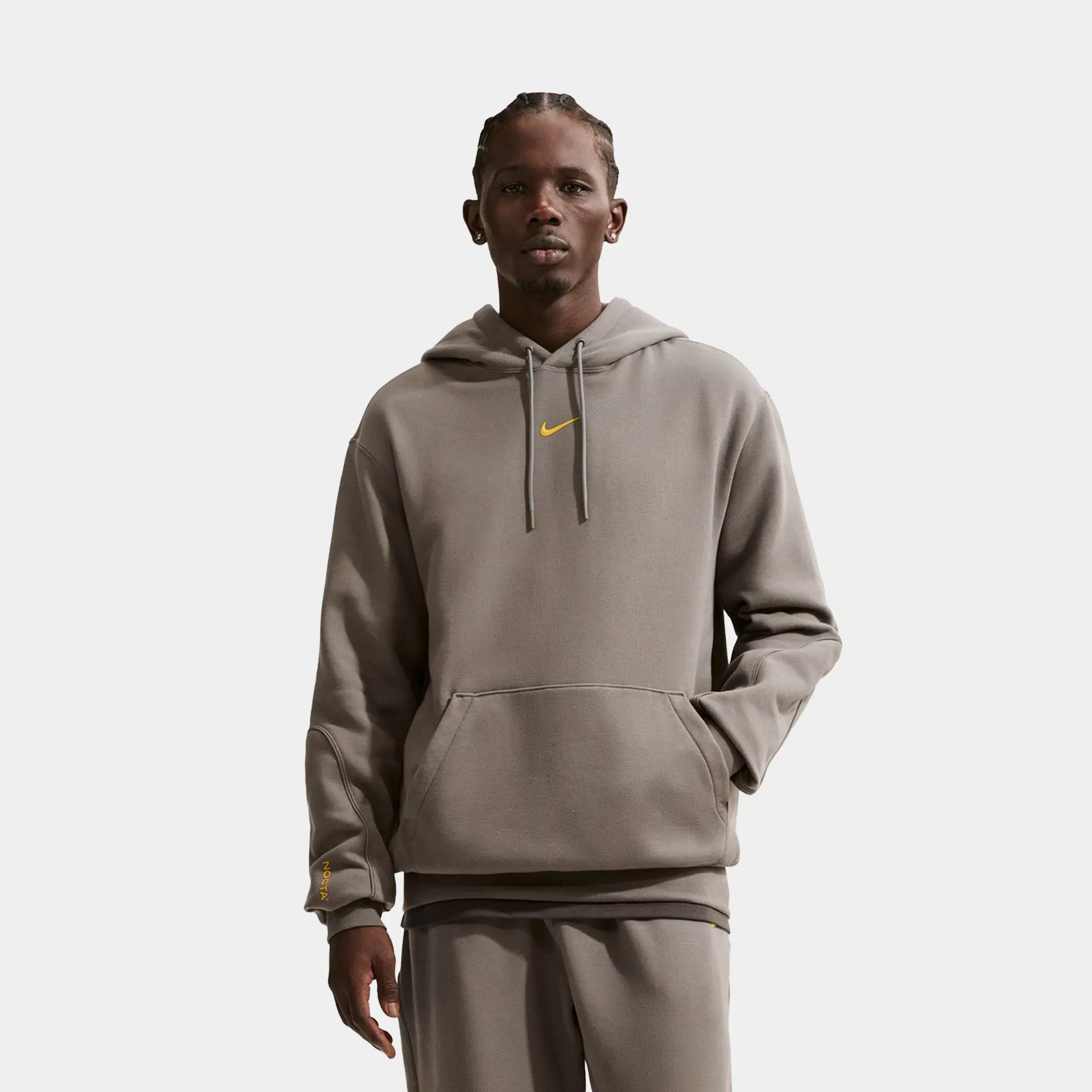 Nike NOCTA Fleece CS Pullover Mens Hoodie (Olive/Grey)