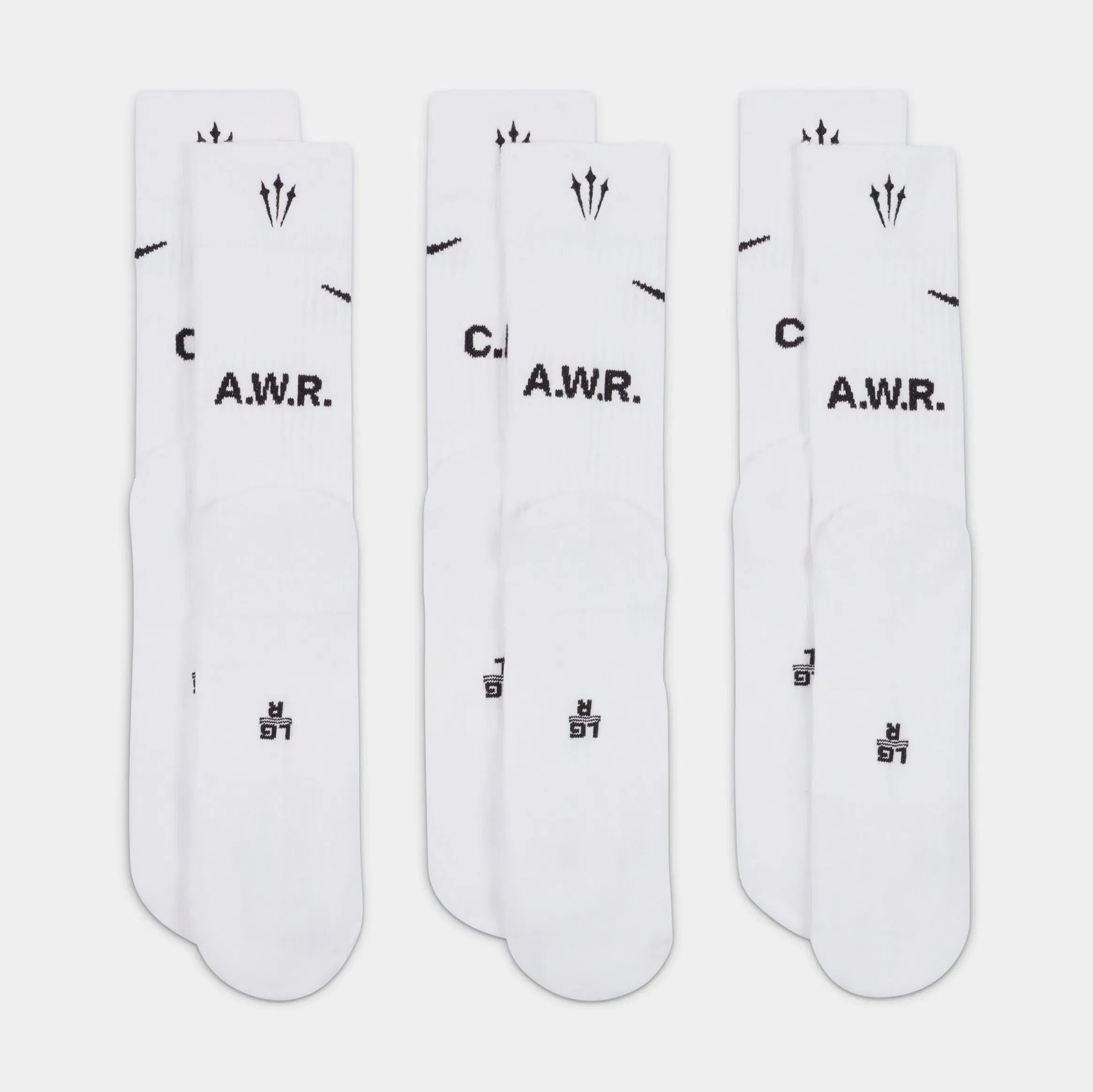 Nike NOCTA 3 Pack Crew Mens Socks (White)