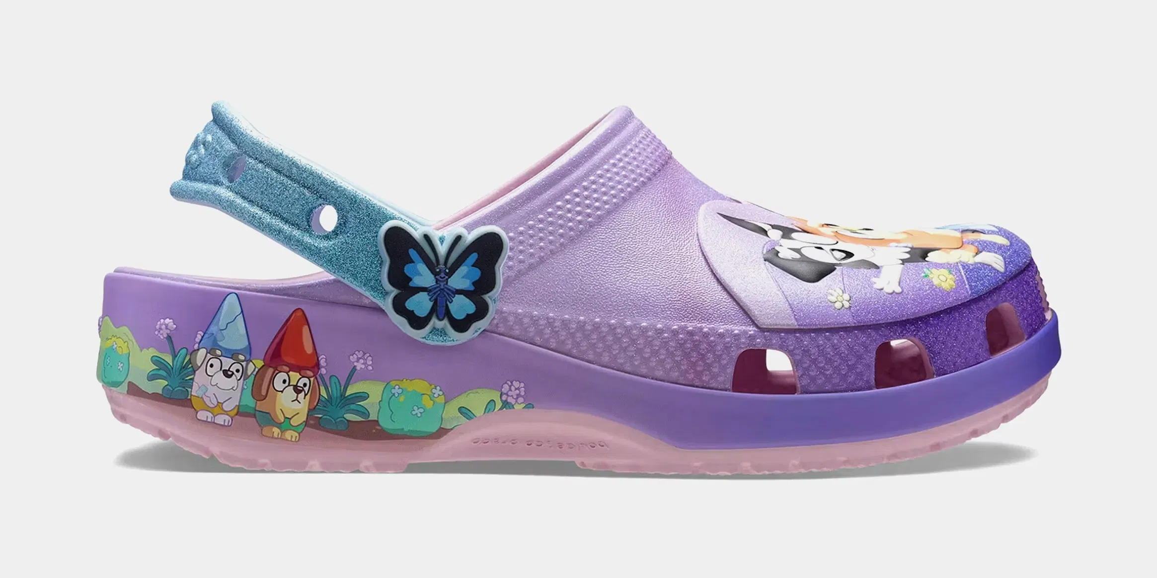 Crocs Classic Clog Bluey Friends Forever Infant Toddler Lifestyle Shoes (Purple/Blue)