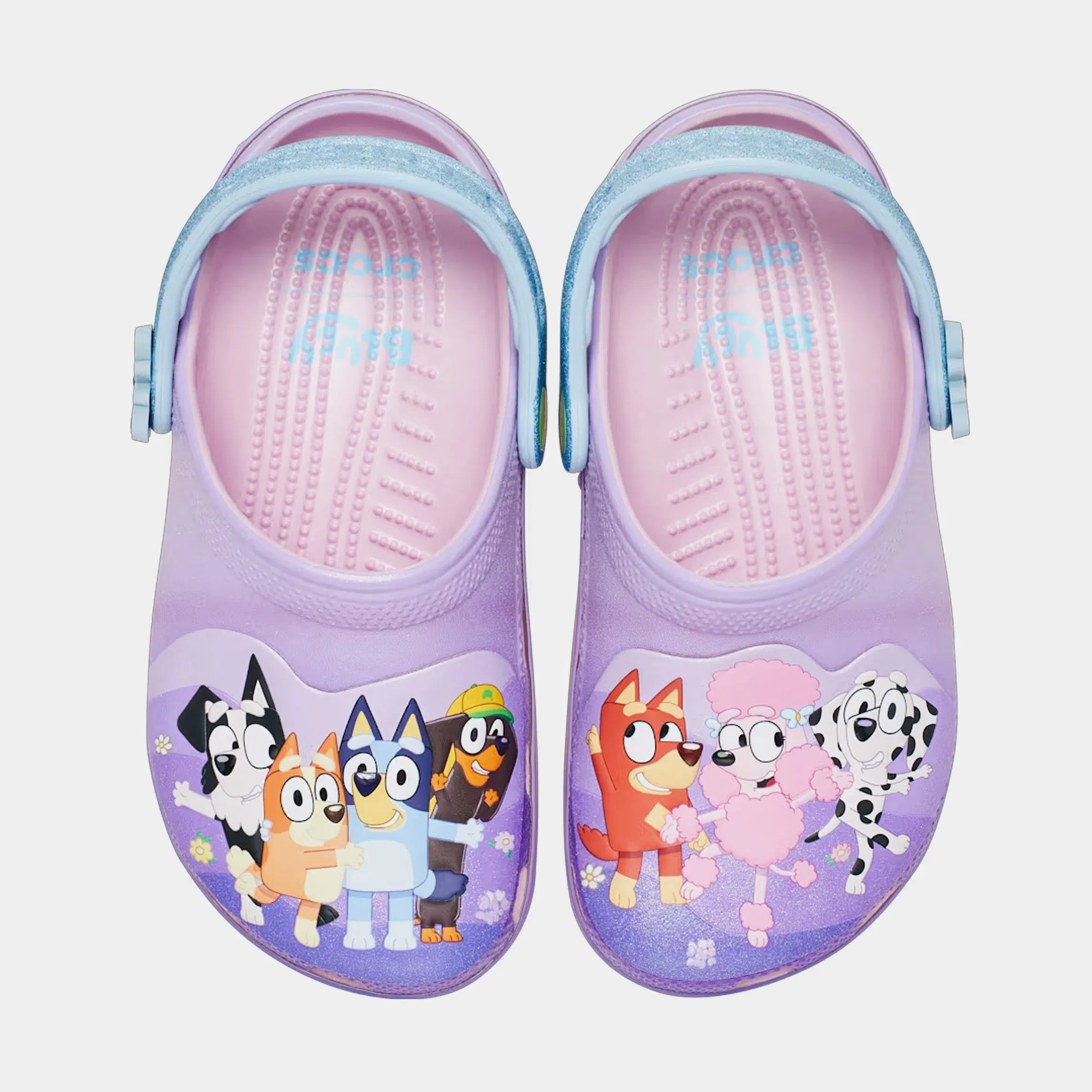 Crocs Classic Clog Bluey Friends Forever Infant Toddler Lifestyle Shoes (Purple/Blue)