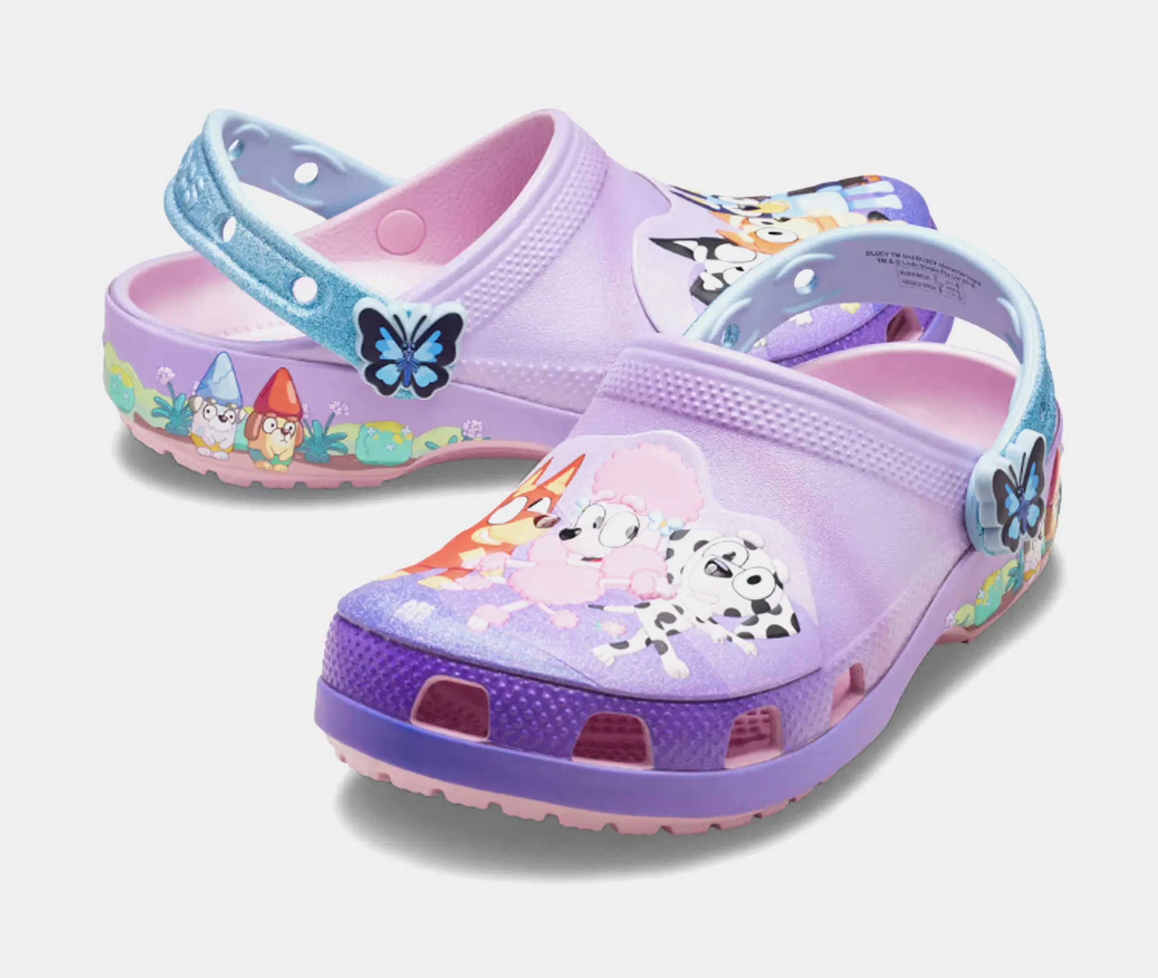 Crocs Classic Clog Bluey Friends Forever Infant Toddler Lifestyle Shoes (Purple/Blue)