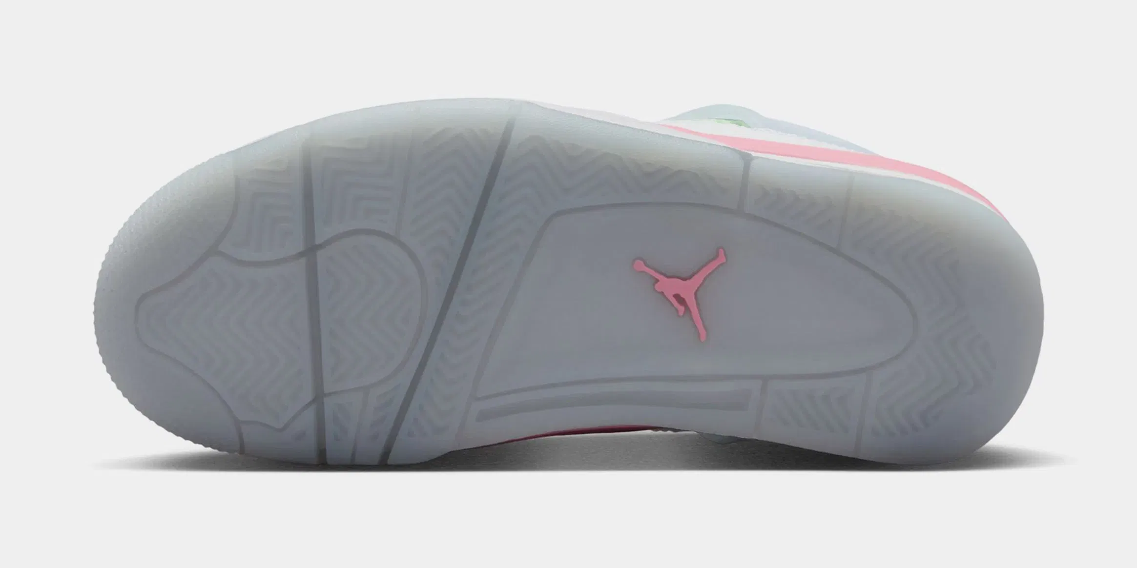 Air Jordan 4 Retro Medium Soft Pink Grade School Lifestyle Shoes (White/Medium Soft Pink/Half Blue)
