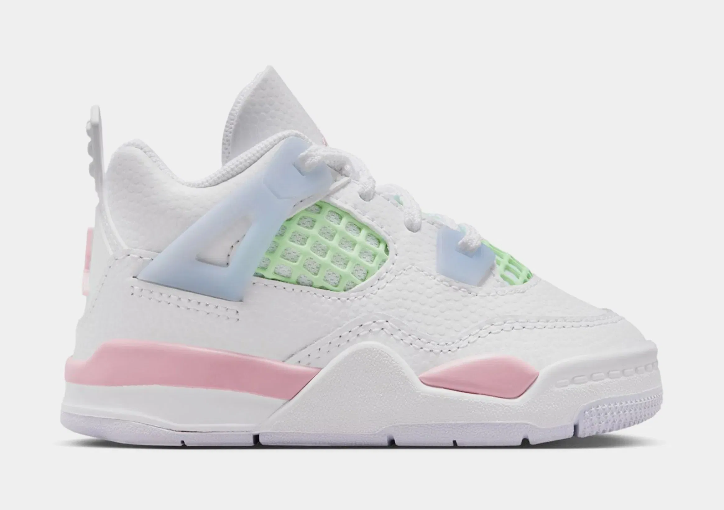 Air Jordan 4 Retro Medium Soft Pink Infant Toddler Lifestyle Shoes (White/Medium Soft Pink/Half Blue/Vapor)
