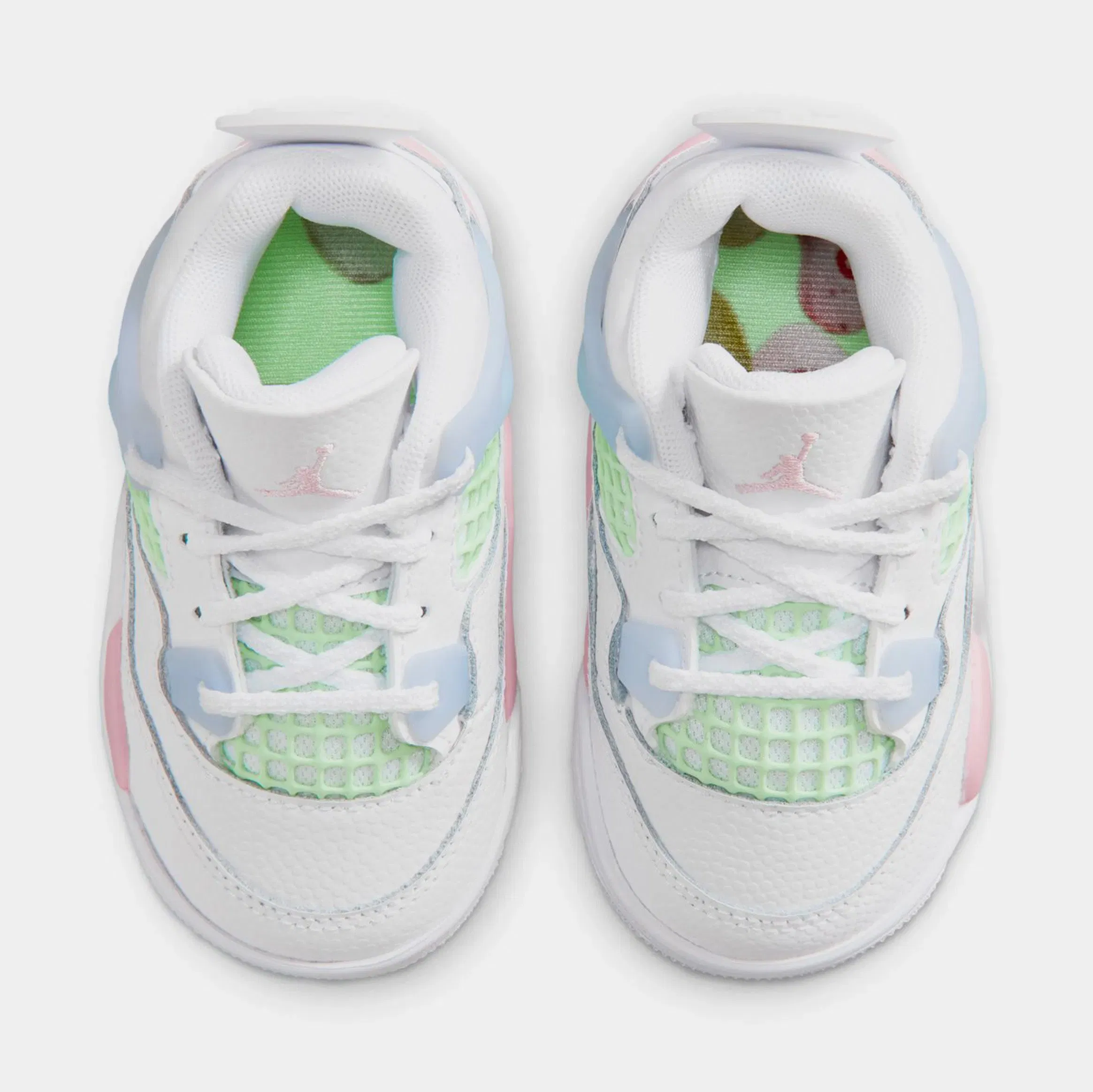 Air Jordan 4 Retro Medium Soft Pink Infant Toddler Lifestyle Shoes (White/Medium Soft Pink/Half Blue/Vapor)