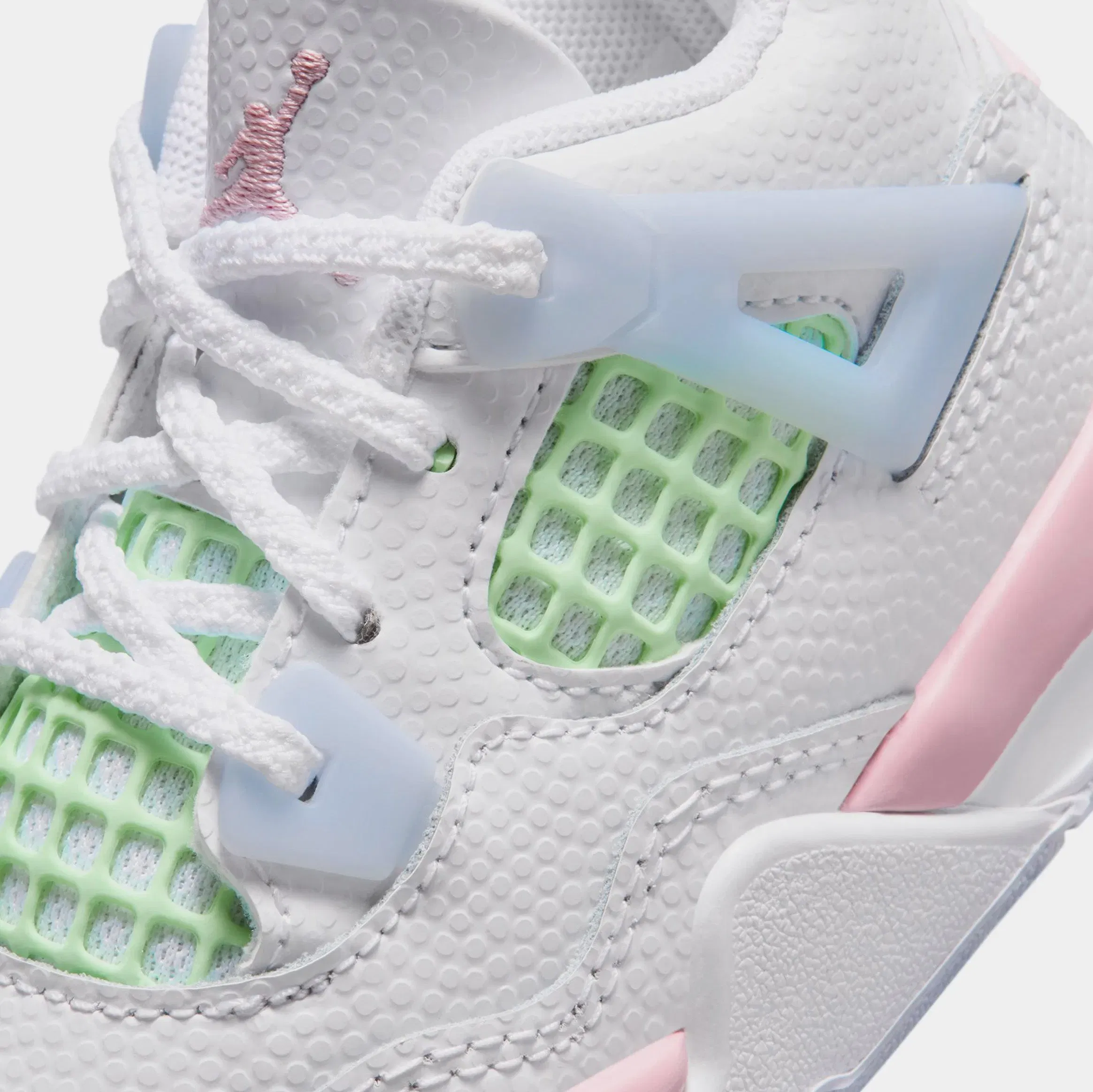 Air Jordan 4 Retro Medium Soft Pink Infant Toddler Lifestyle Shoes (White/Medium Soft Pink/Half Blue/Vapor)