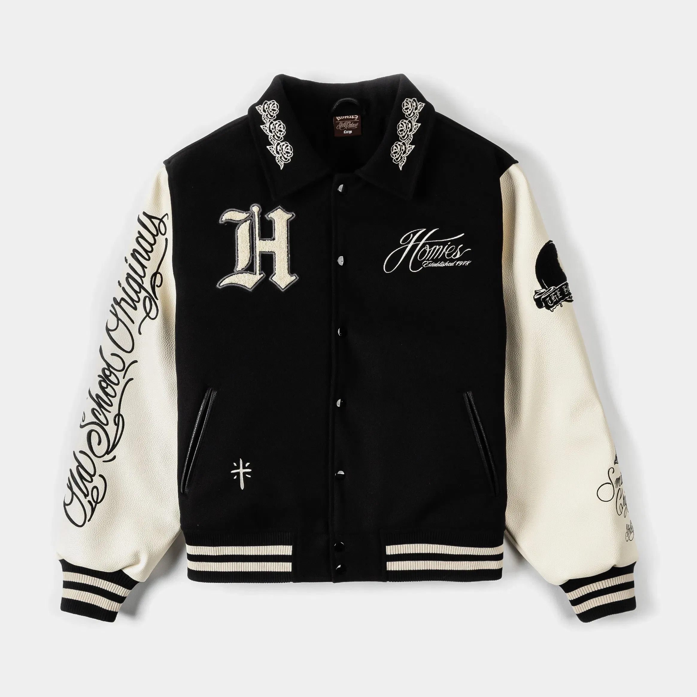 HOMIES X SP SP x Homies Varsity Mens Jacket (Black/White)