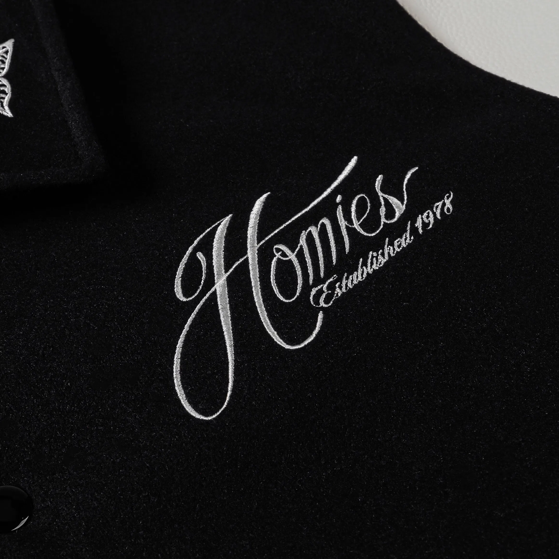 HOMIES X SP SP x Homies Varsity Mens Jacket (Black/White)