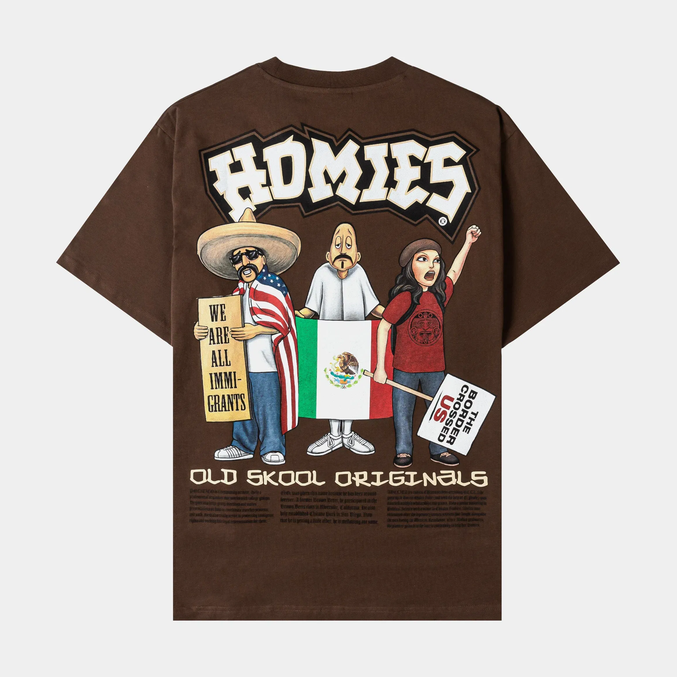 HOMIES X SP SP x Homies Old Skool Mens Short Sleeve Shirt (Brown/White)