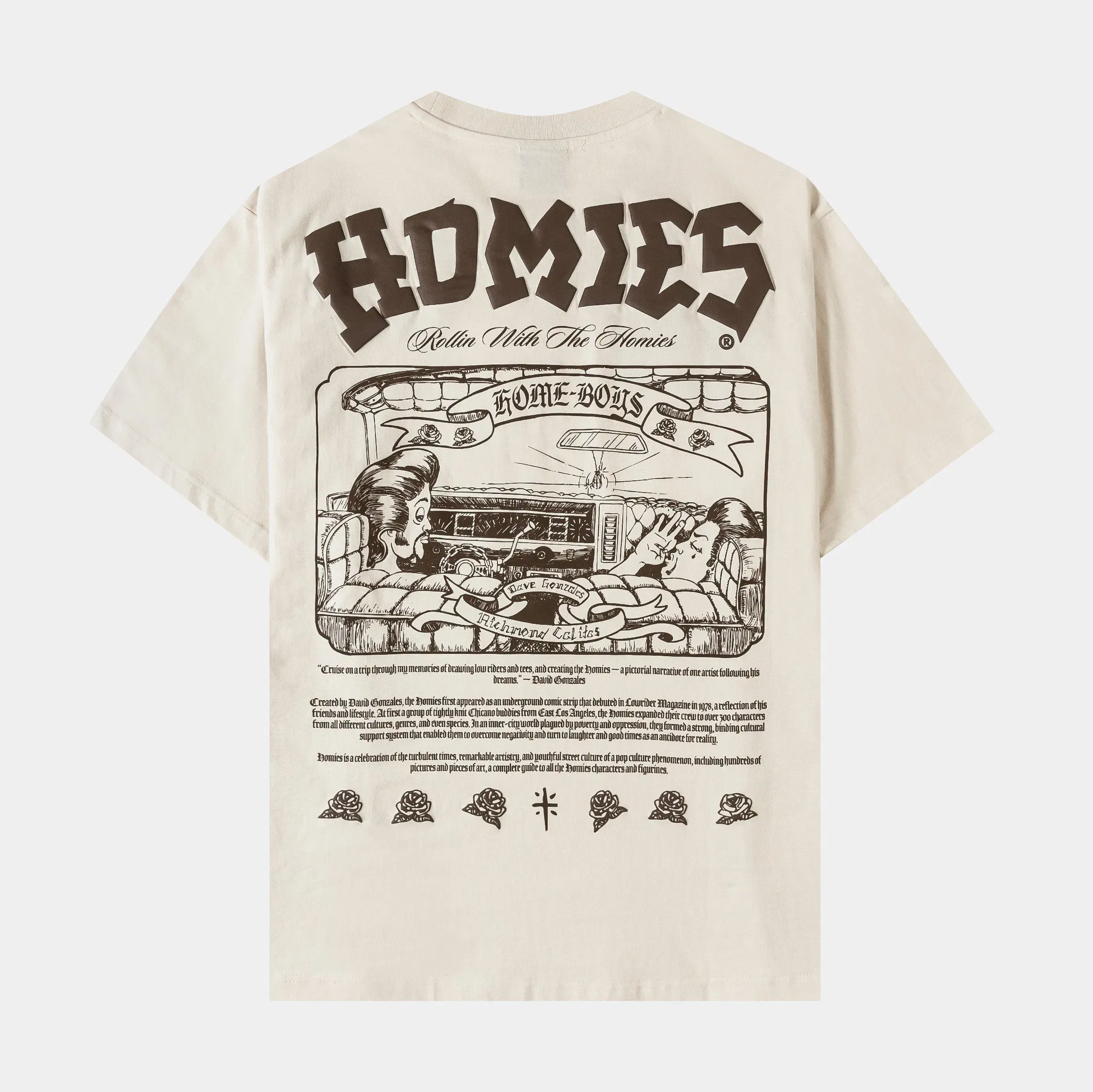 HOMIES X SP SP x Homies The Home Boys Mens Short Sleeve Shirt (Beige/Brown)