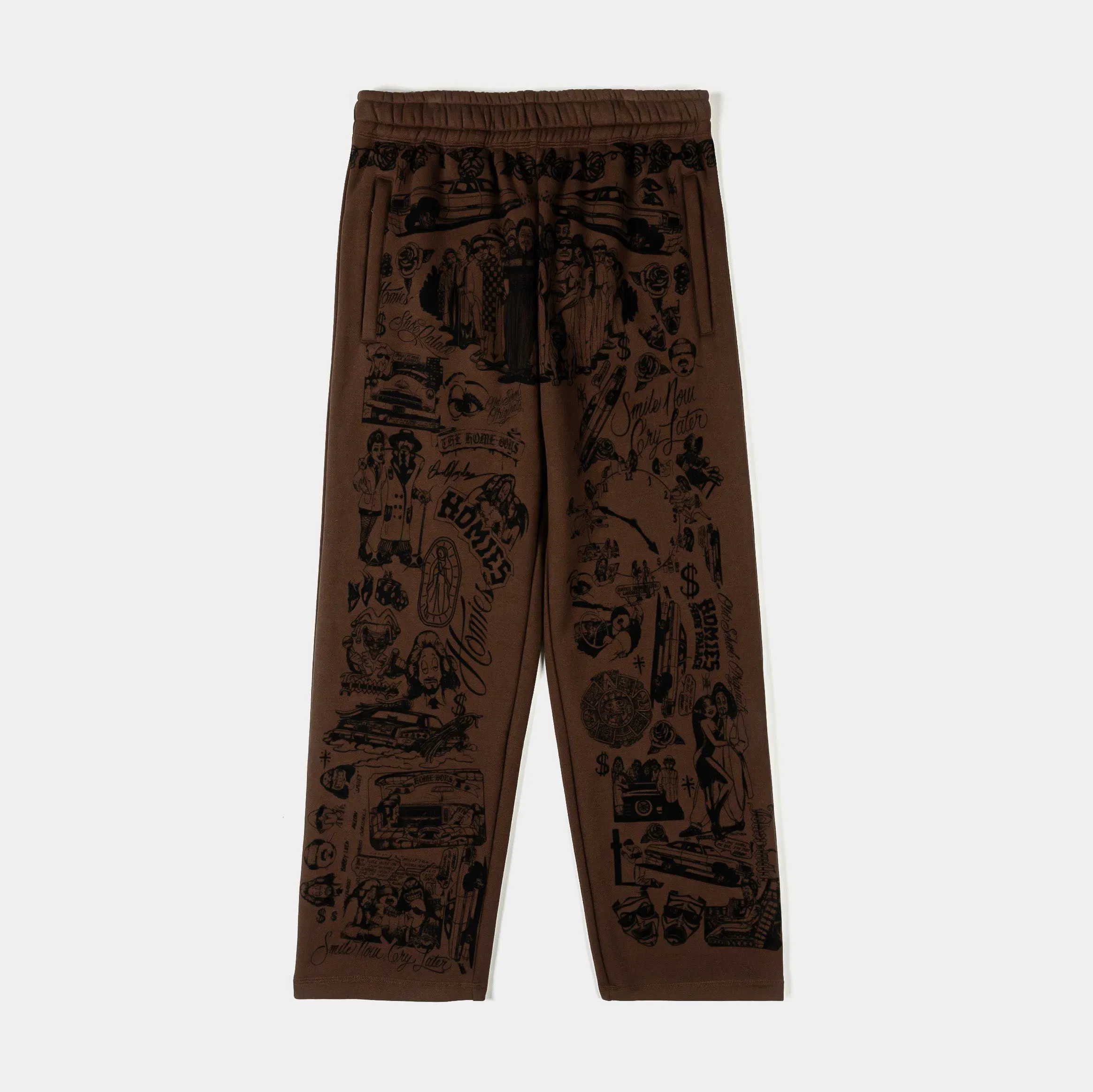 HOMIES X SP SP x Homies All Over Print Fleece Mens Sweatpants (Brown/Black)