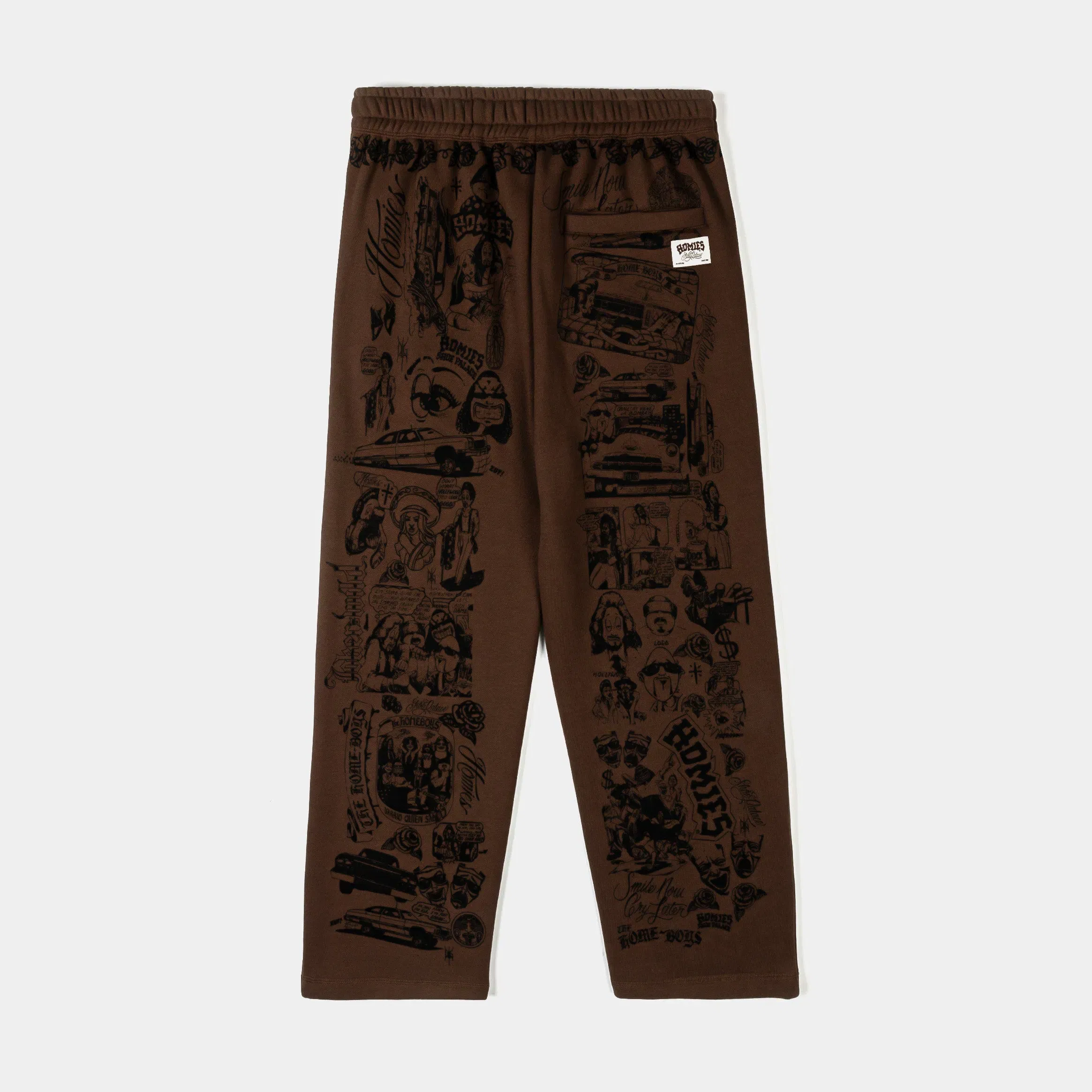 HOMIES X SP SP x Homies All Over Print Fleece Mens Sweatpants (Brown/Black)