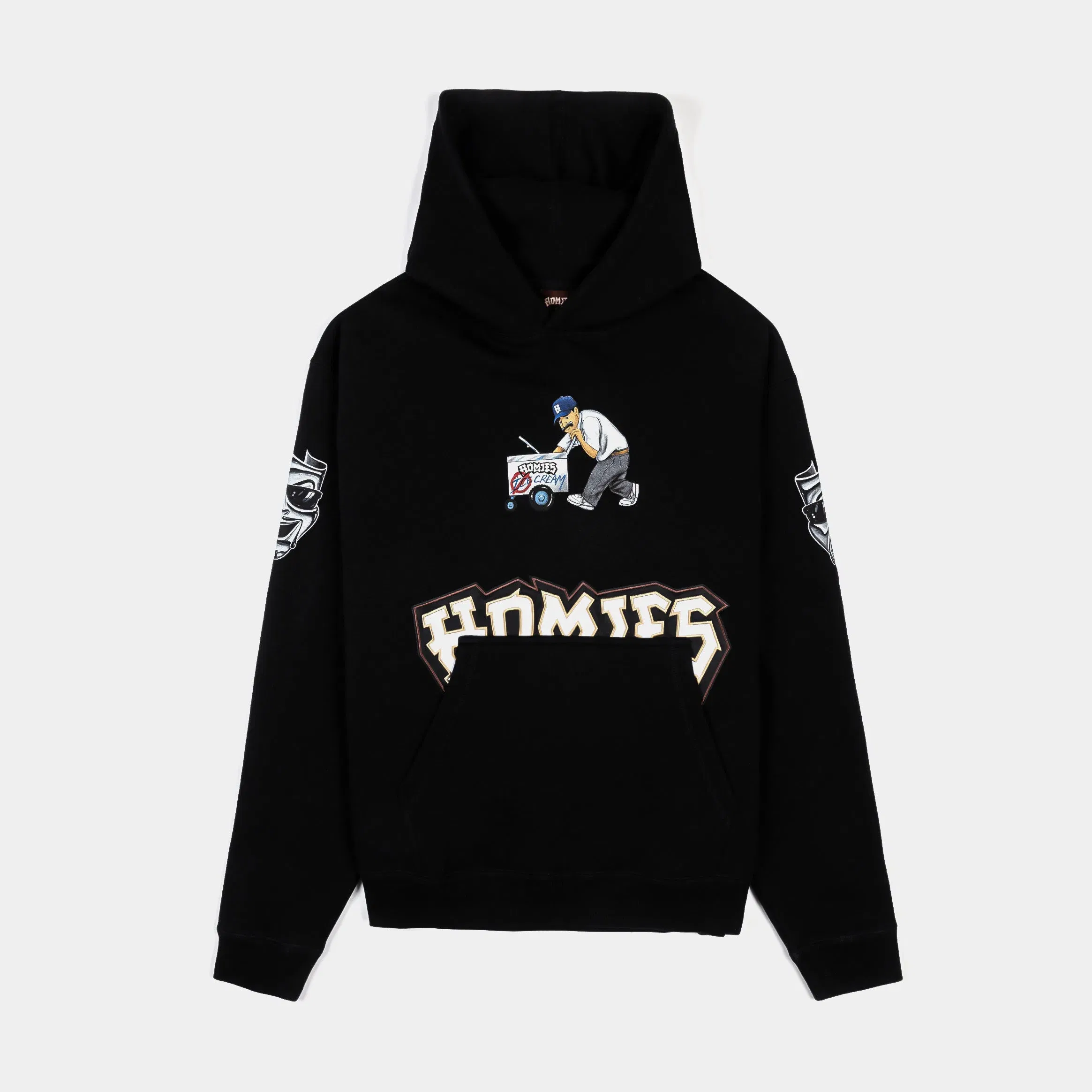 HOMIES X SP SP x Homies Old Skool Fleece Pullover Mens Hoodie (Black/White)
