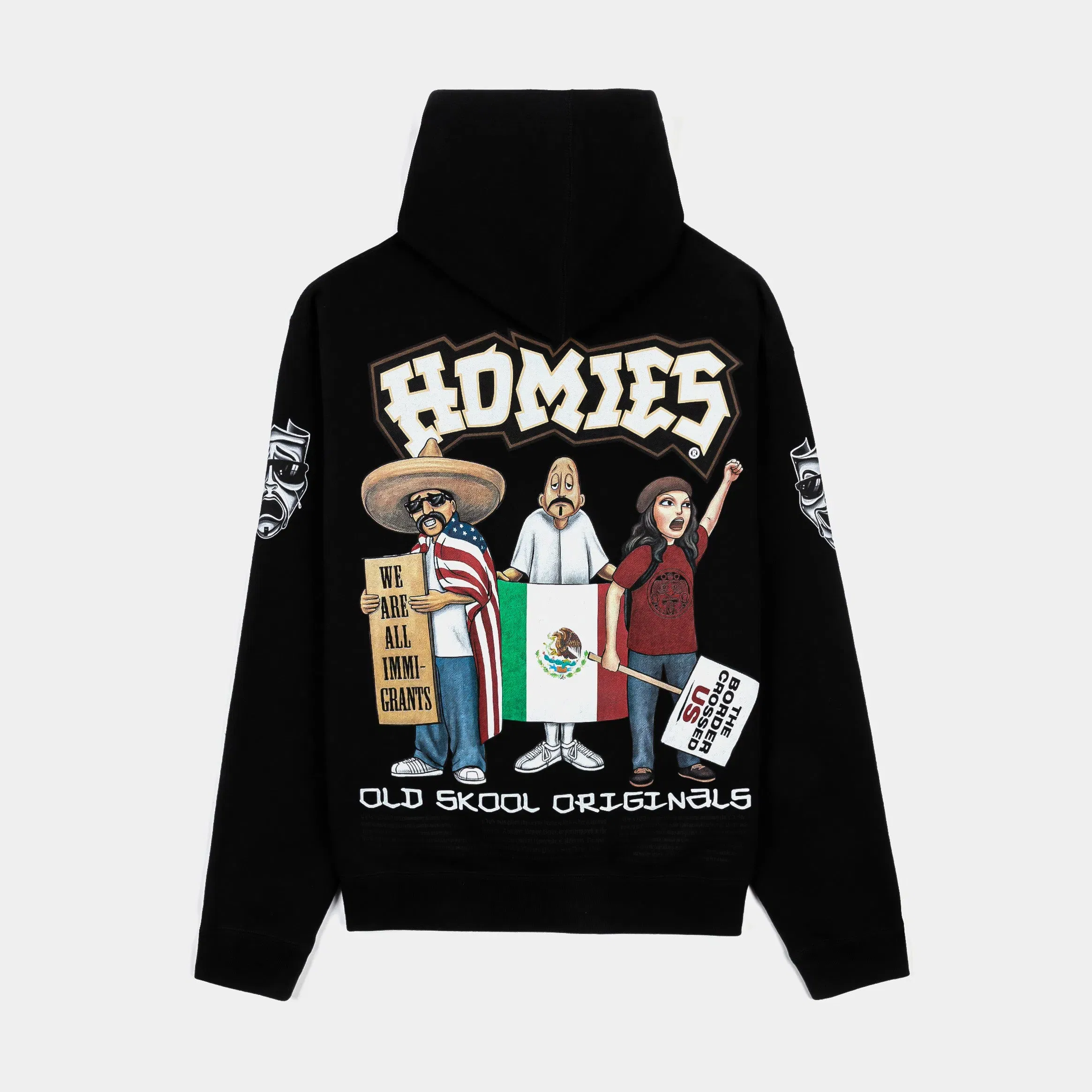 HOMIES X SP SP x Homies Old Skool Fleece Pullover Mens Hoodie (Black/White)
