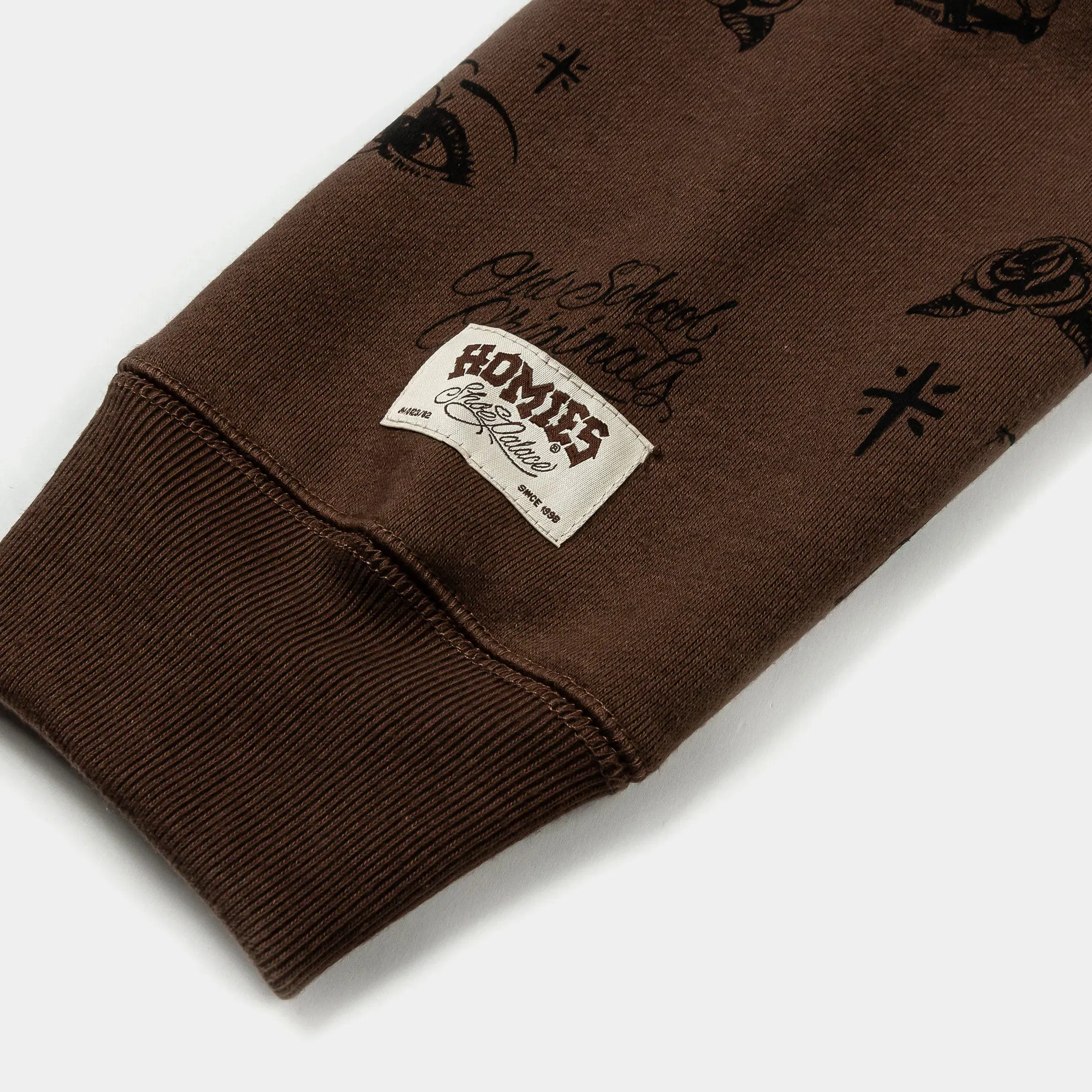 HOMIES X SP SP x Homies All Over Print Zip Up Fleece Mens Hoodie (Brown/Black)