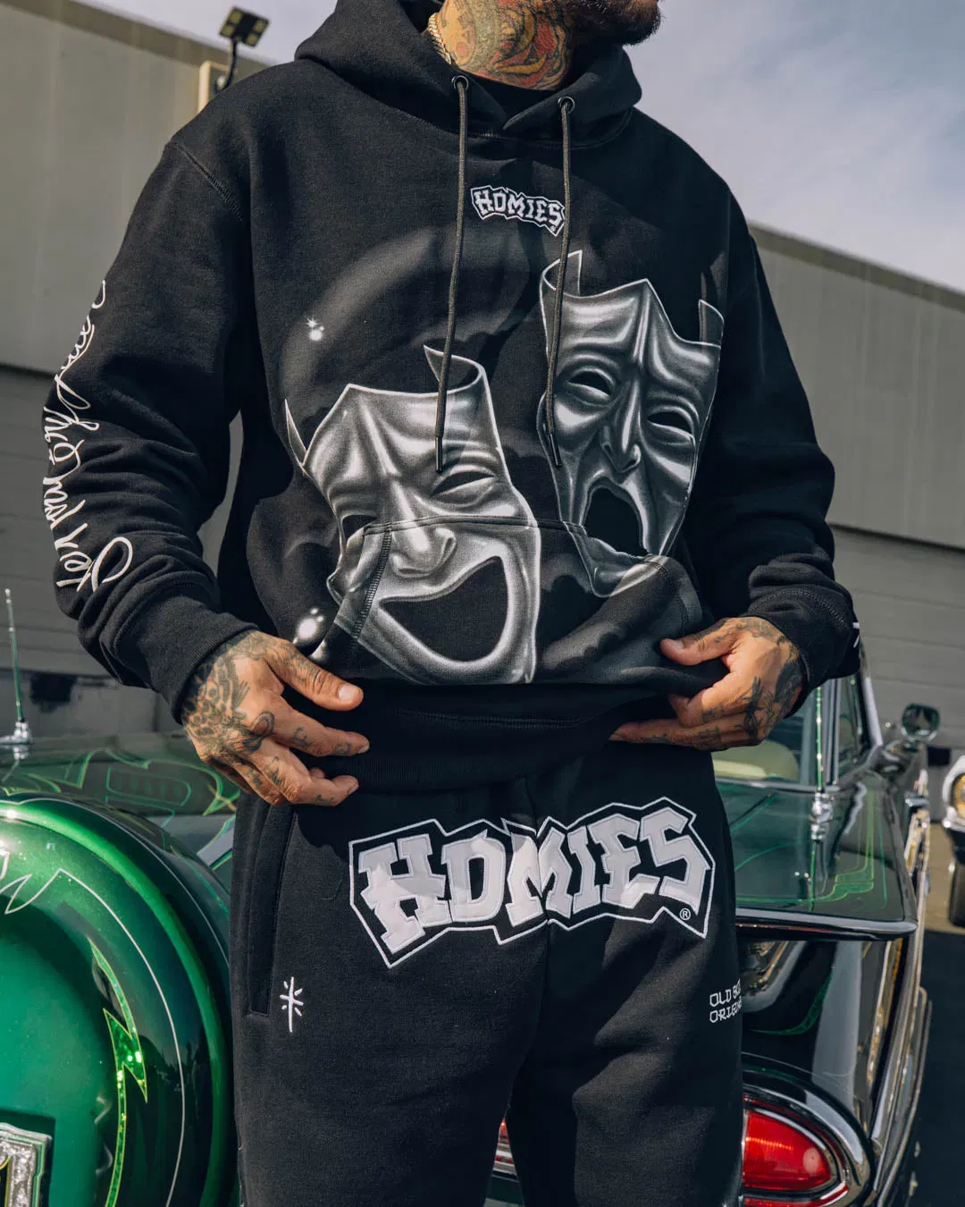 HOMIES X SP SP x Homies Masks Pullover Mens Hoodie (Black/Silver)