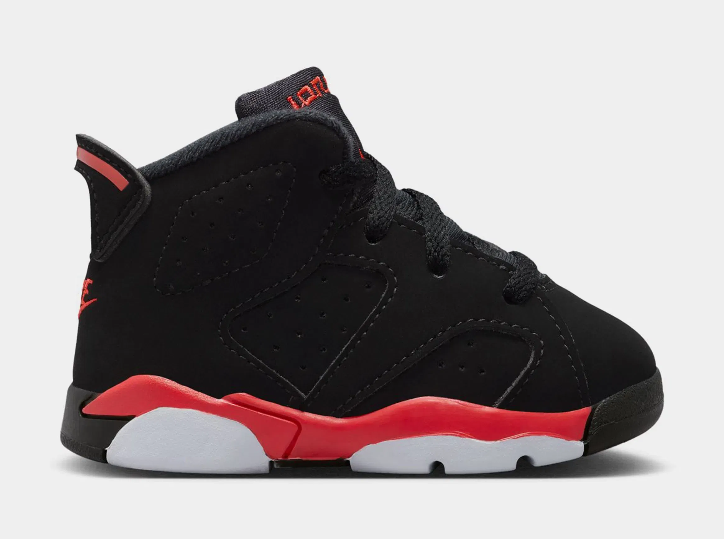 Air Jordan 6 Retro Infrared Salesman Infant Toddler Lifestyle Shoes (Black/Light Crimson)