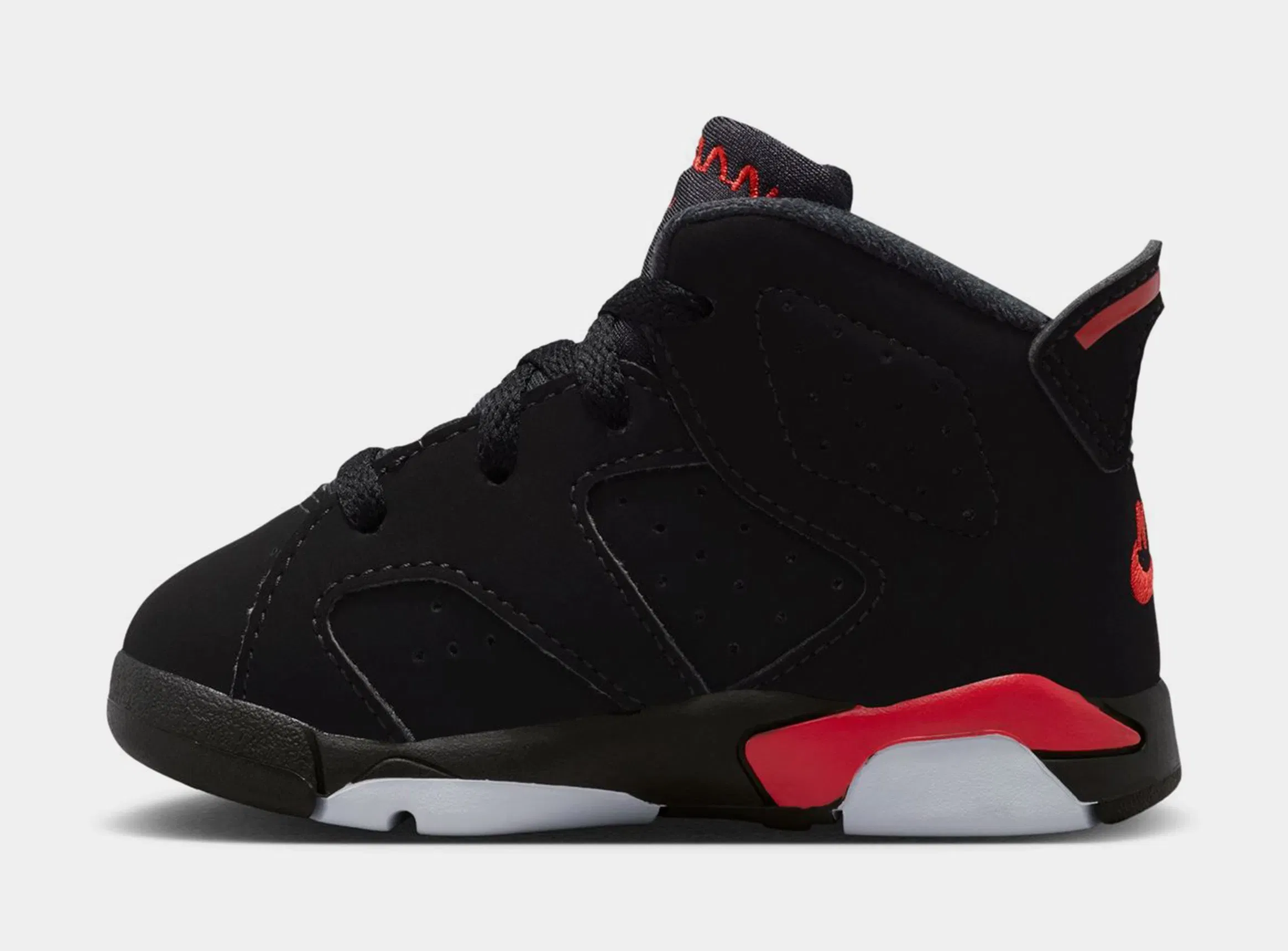 Air Jordan 6 Retro Infrared Salesman Infant Toddler Lifestyle Shoes (Black/Light Crimson)
