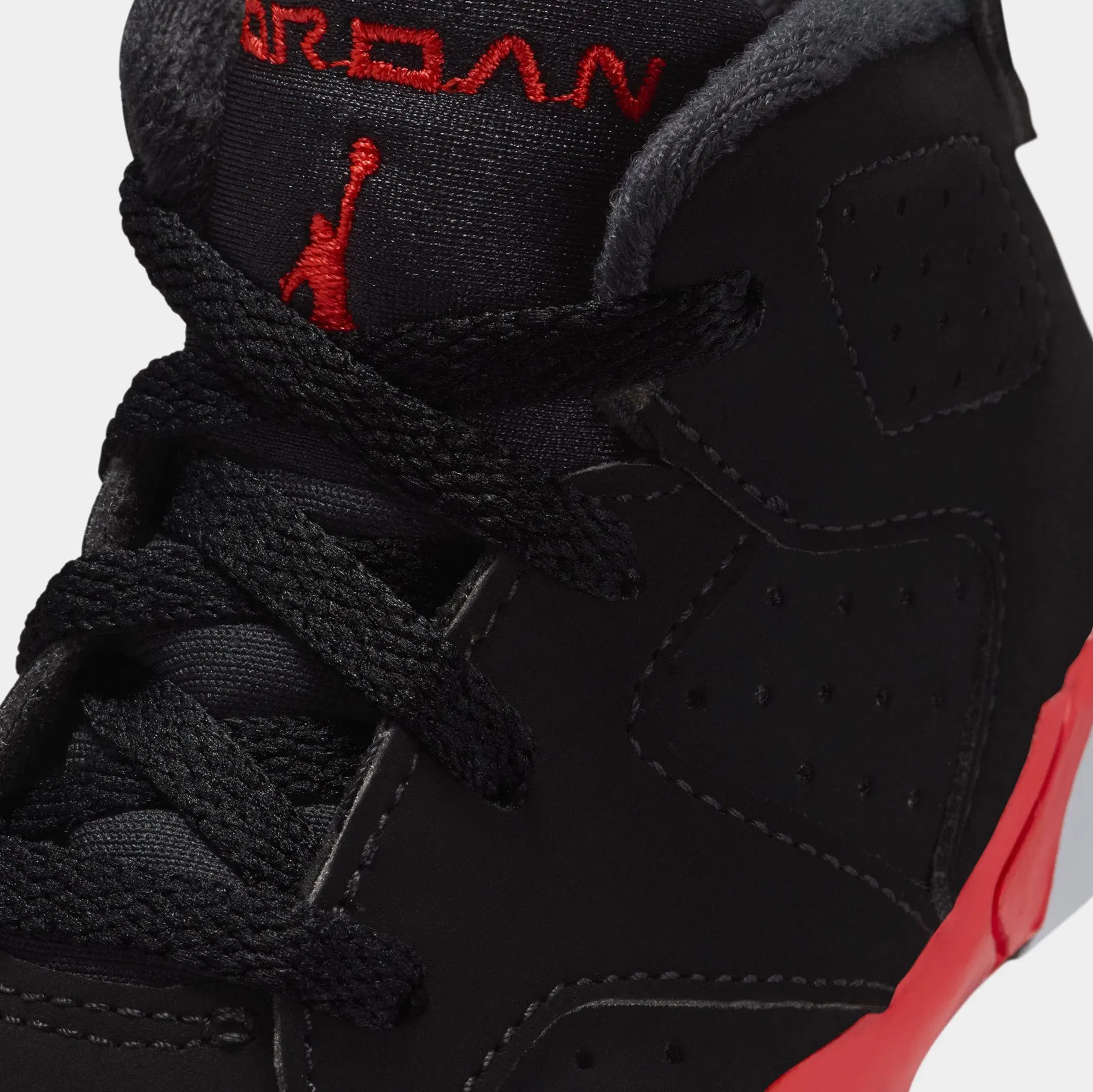 Air Jordan 6 Retro Infrared Salesman Infant Toddler Lifestyle Shoes (Black/Light Crimson)