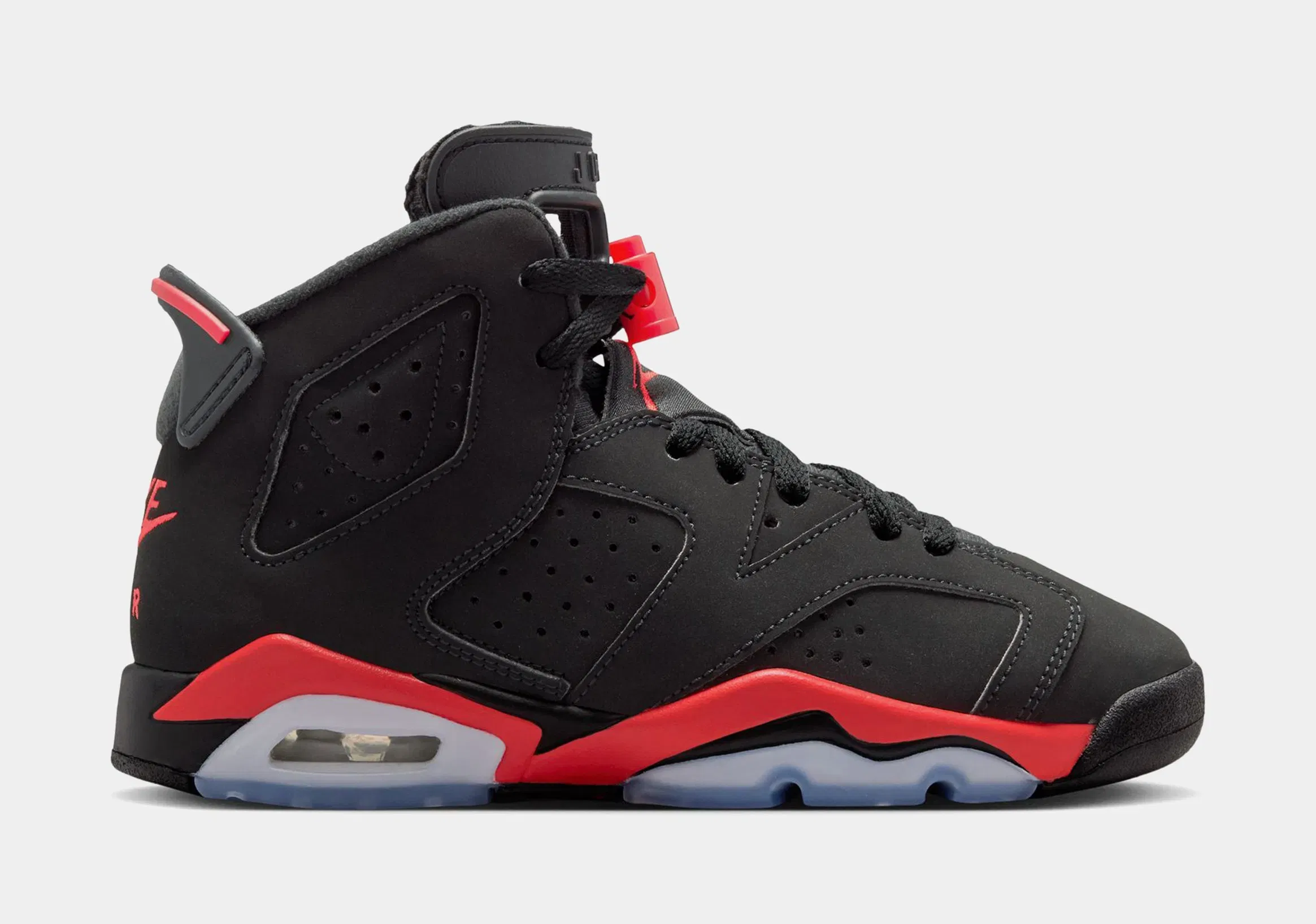 Air Jordan 6 Retro Infrared Salesman Grade School Lifestyle Shoes (Black/Light Crimson)