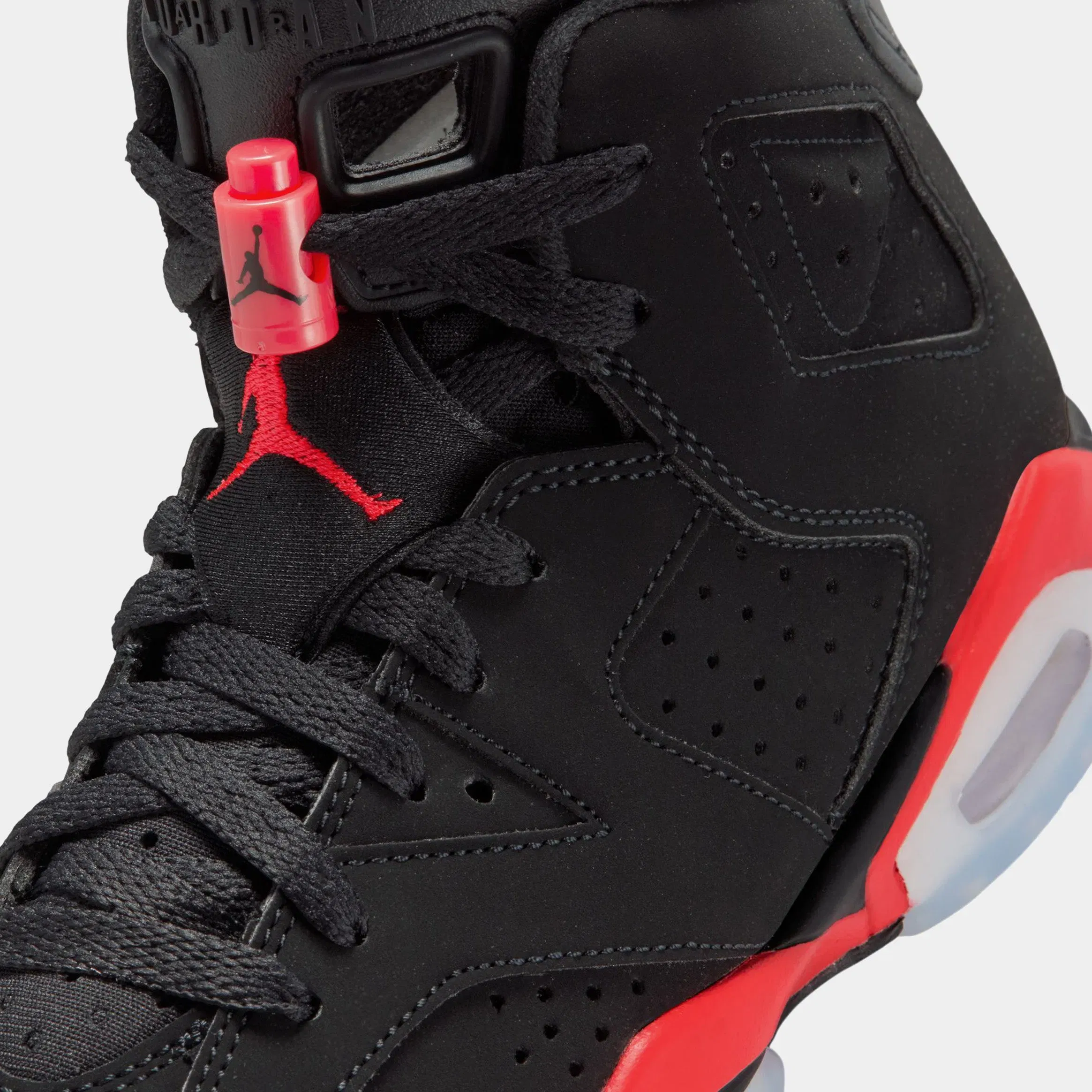 Air Jordan 6 Retro Infrared Salesman Grade School Lifestyle Shoes (Black/Light Crimson)
