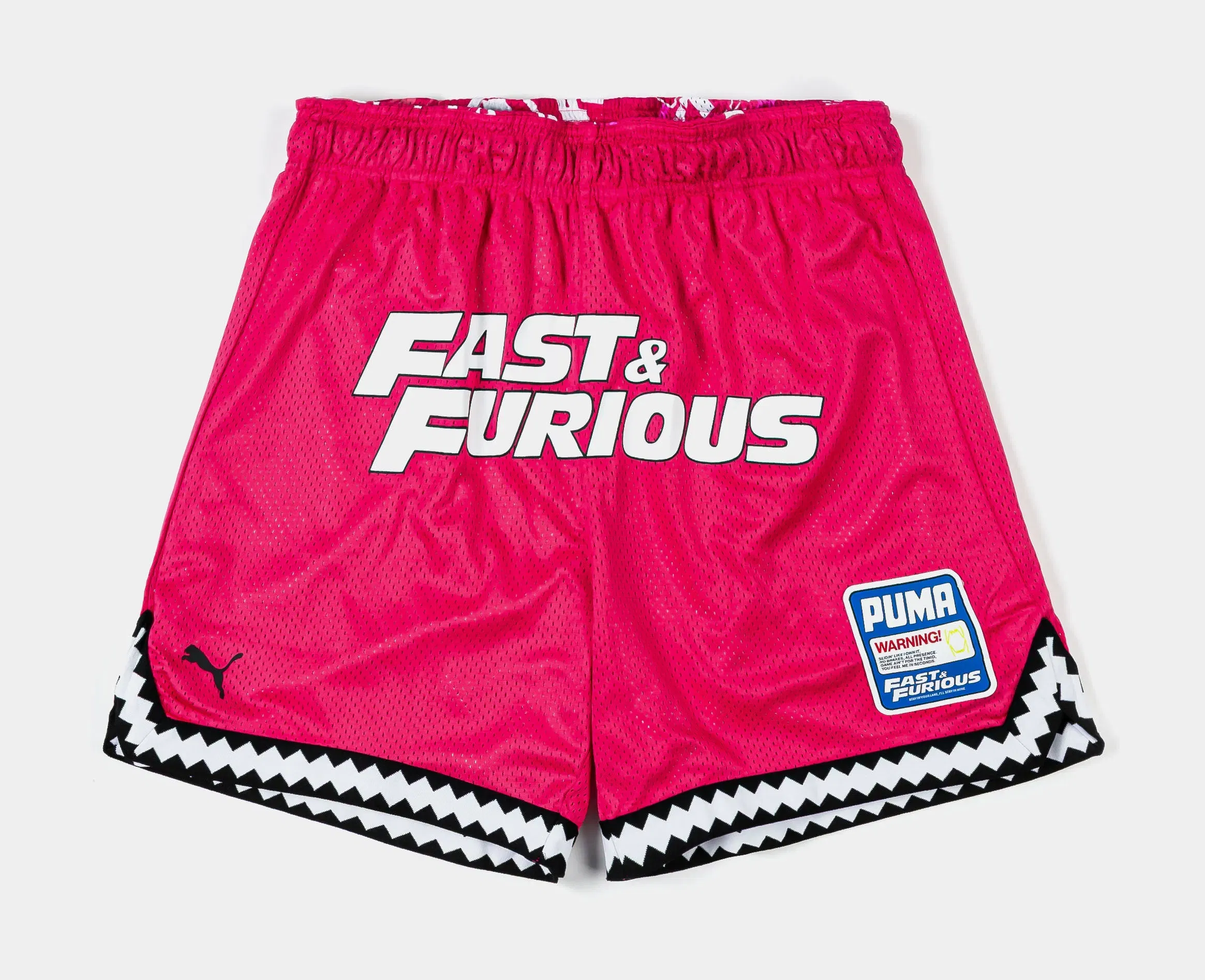 Puma Fast & Furious Mesh Reversable 6" Mens Shorts (Pink/White)