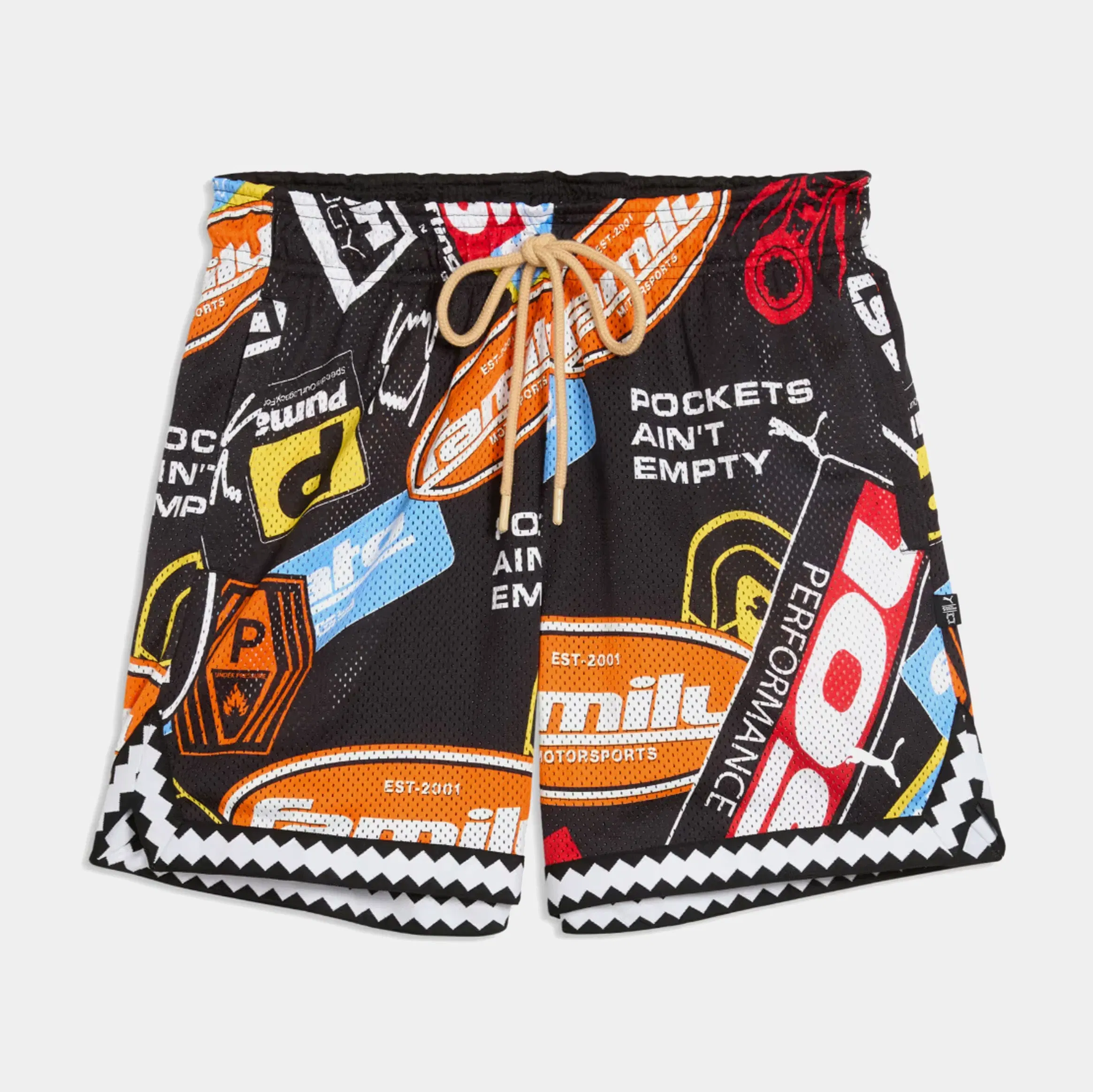 Puma Fast & Furious 6" Reversible Basketball Mens Shorts (Puma Black/All Over Print)