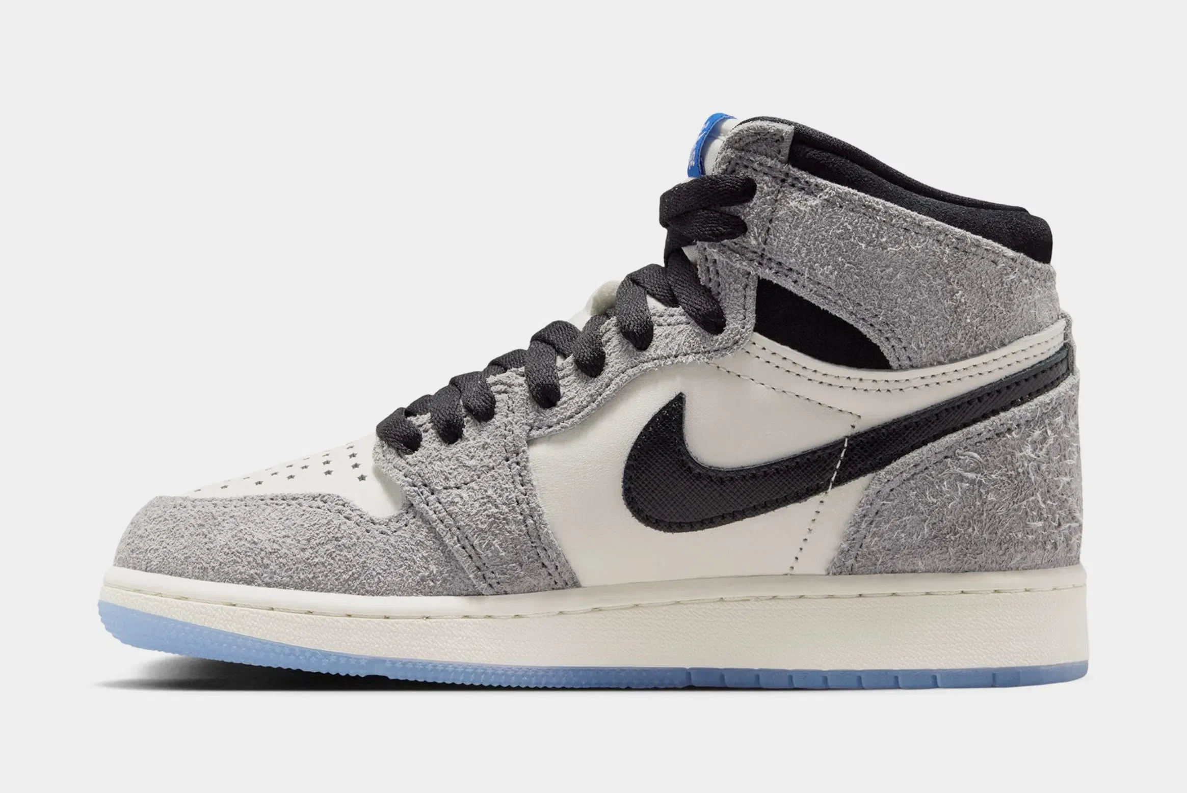 Air Jordan 1 Retro High OG Cool Grey Grade School Lifestyle Shoes (Cool Grey/Black/Game Royal)