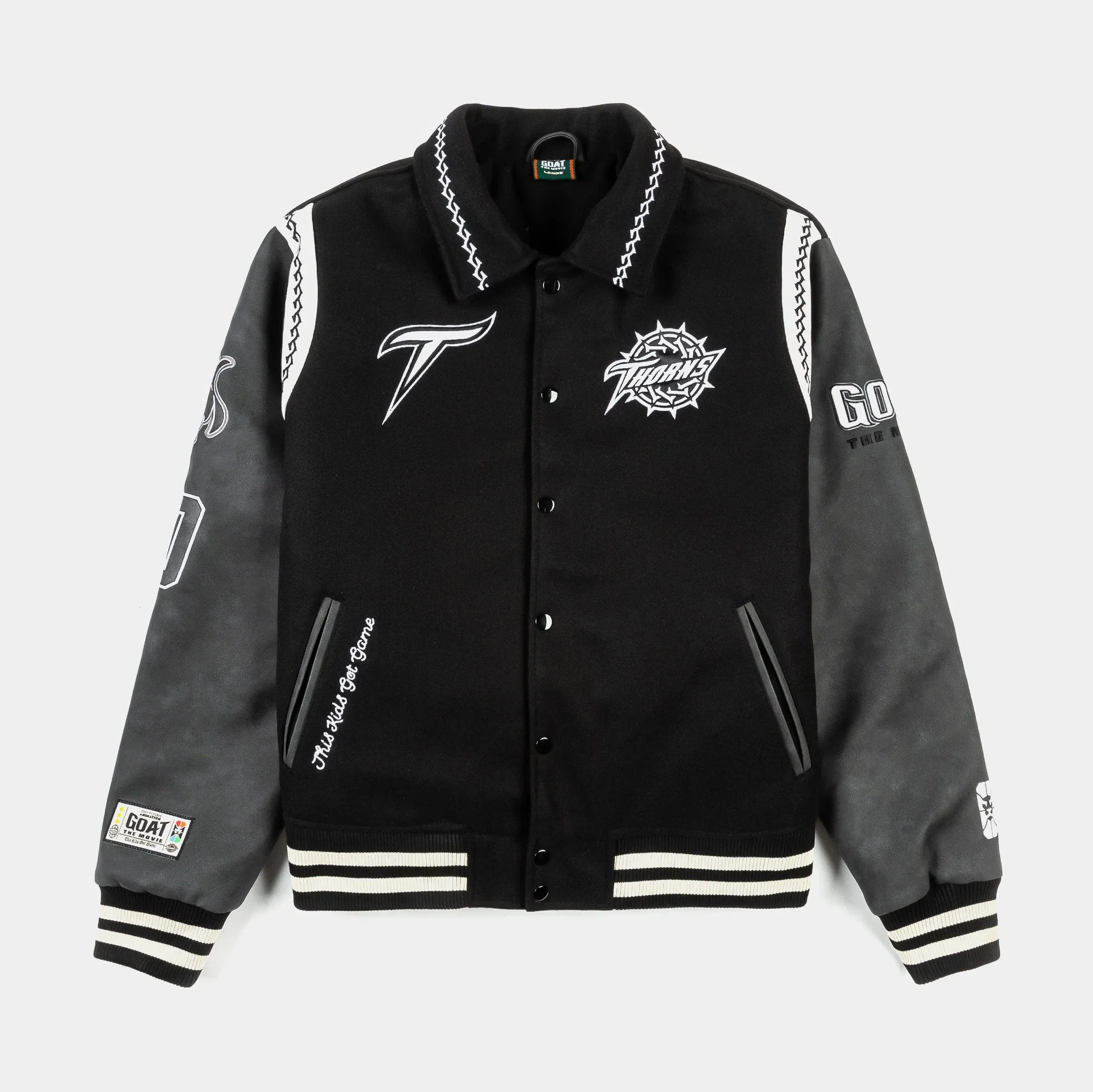 MAISON ARTICLE SP x GOAT Varsity Mens Jacket (Black/White)