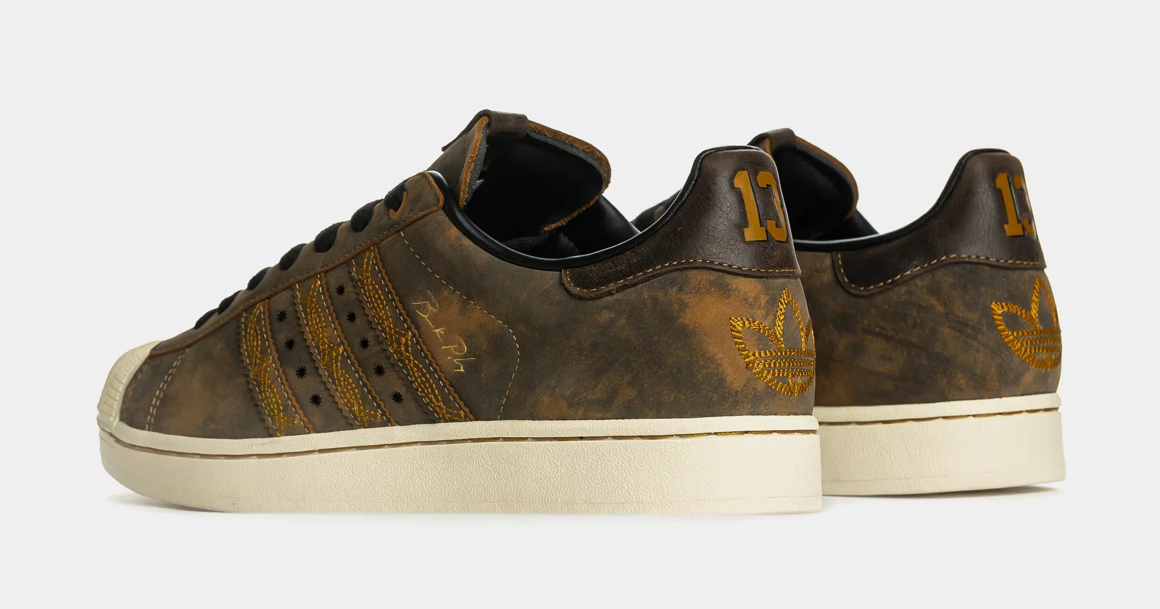 adidas Shoe Palace Exclusive Brock Purdy Adidas Superstar II Mens Lifestyle Shoes (Brown/White)