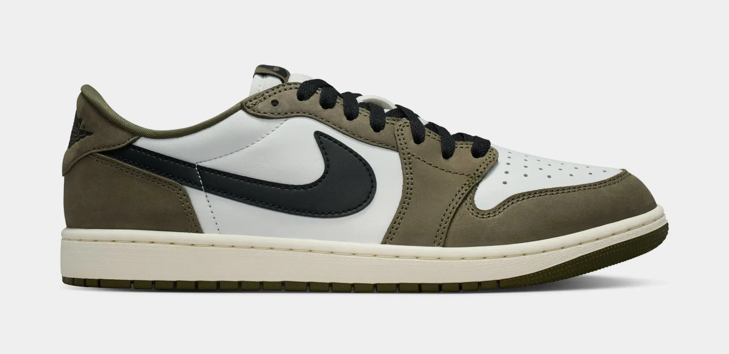 Air Jordan 1 Low OG Medium Olive And Summit White Mens Lifestyle Shoes (Medium Olive/Black/Summit White/Sail)