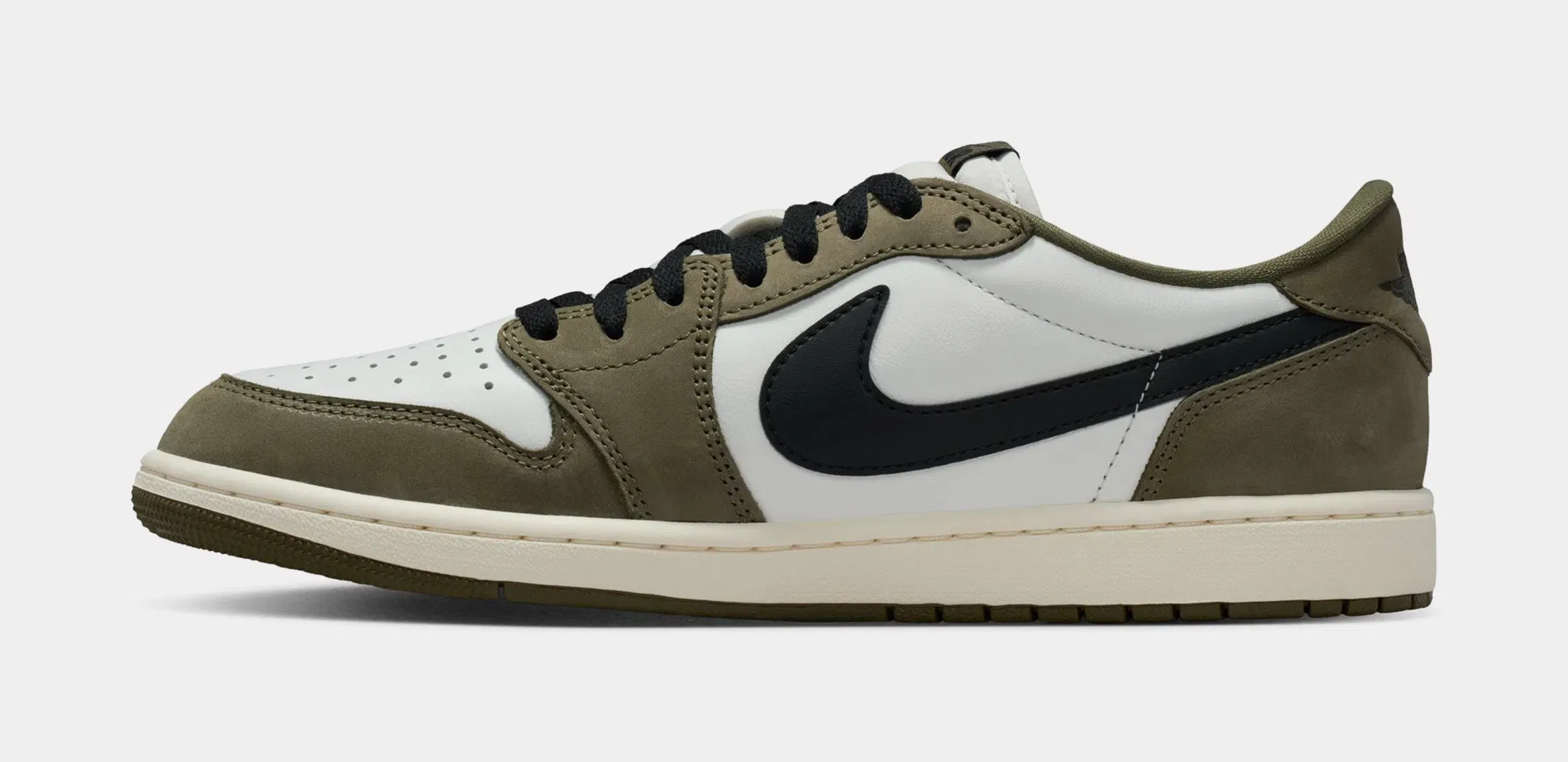 Air Jordan 1 Low OG Medium Olive And Summit White Mens Lifestyle Shoes (Medium Olive/Black/Summit White/Sail)