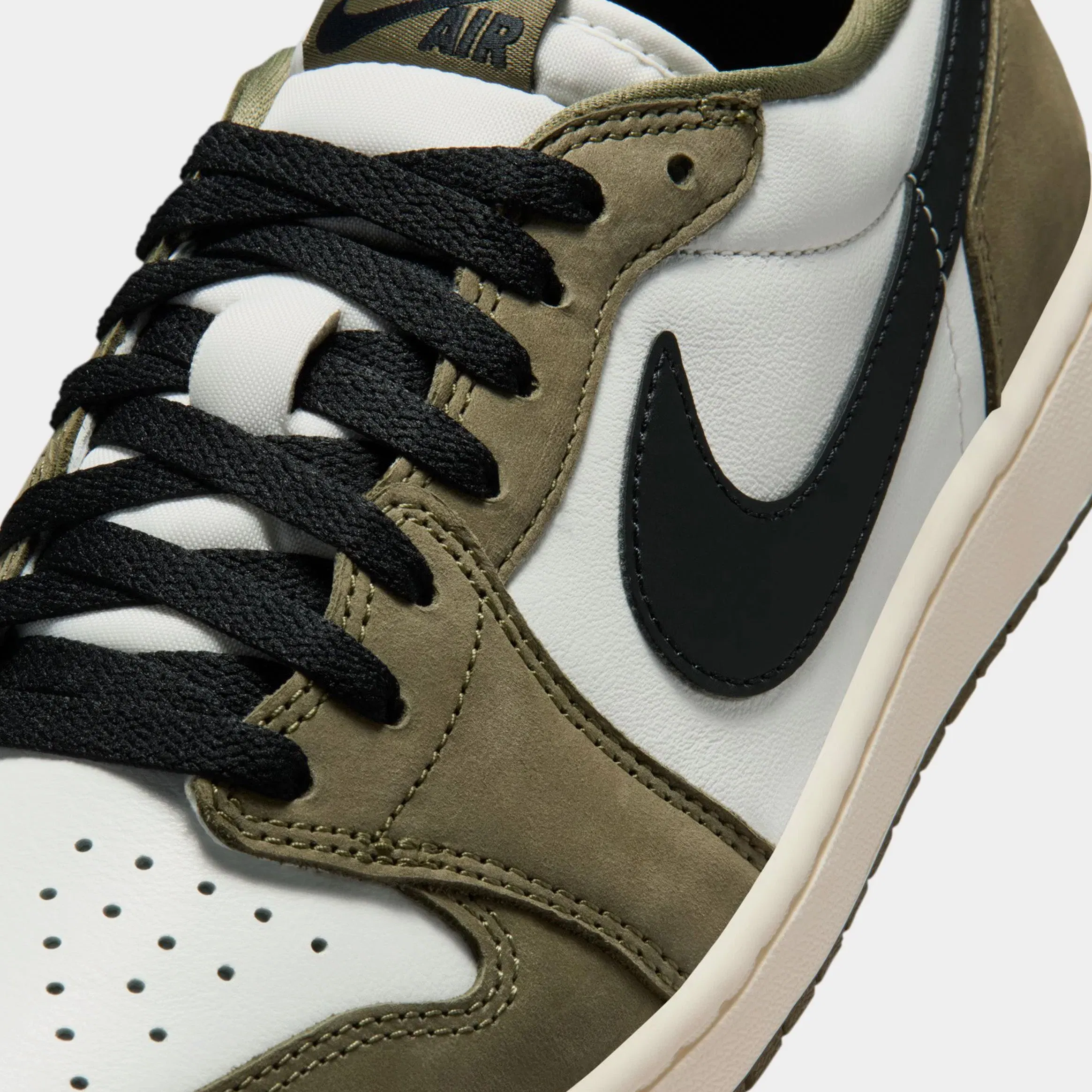 Air Jordan 1 Low OG Medium Olive And Summit White Mens Lifestyle Shoes (Medium Olive/Black/Summit White/Sail)