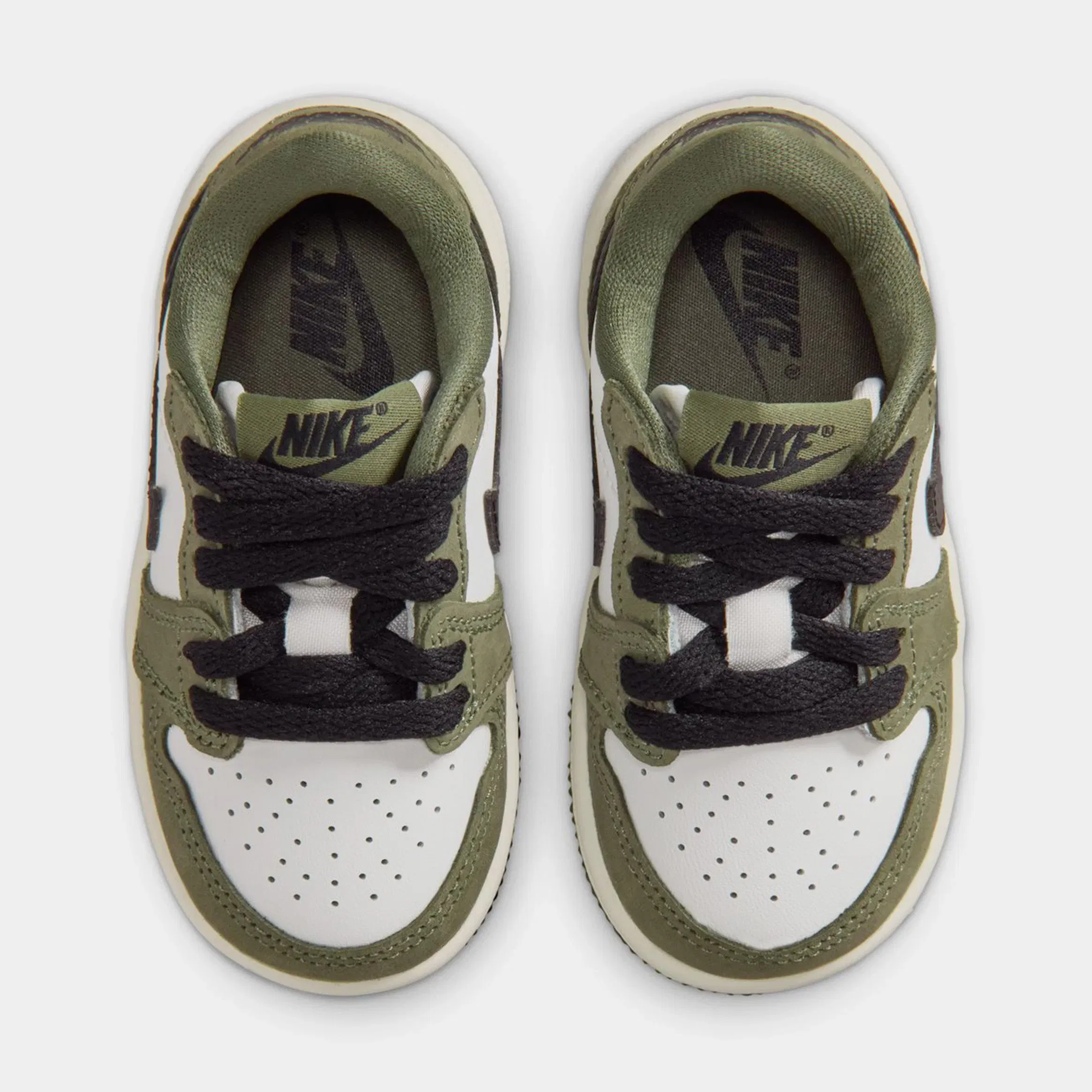 Air Jordan 1 Low OG Medium Olive And Summit White Infant Toddler Lifestyle Shoes (Medium Olive/Black/Summit White/Sail)