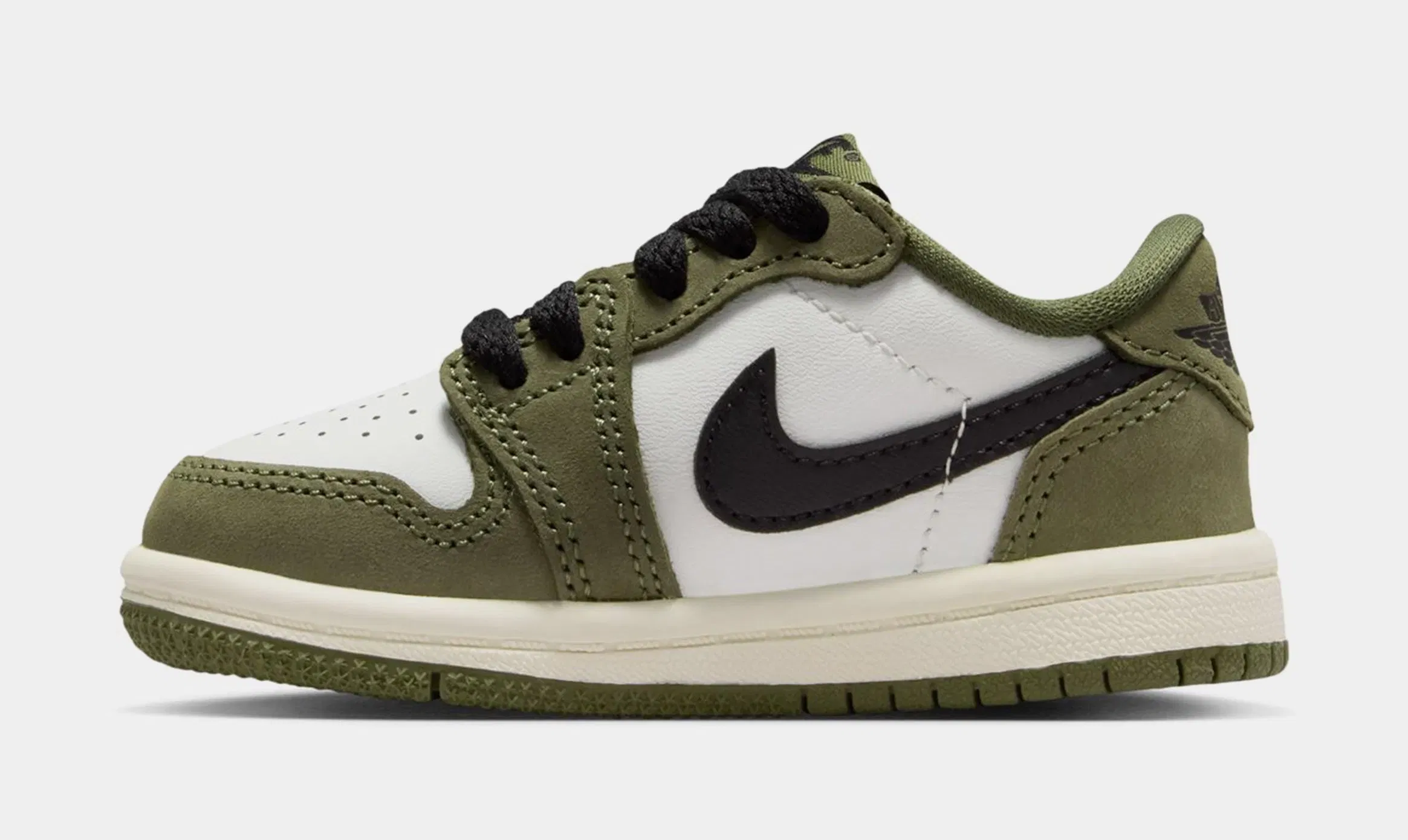 Air Jordan 1 Low OG Medium Olive And Summit White Infant Toddler Lifestyle Shoes (Medium Olive/Black/Summit White/Sail)