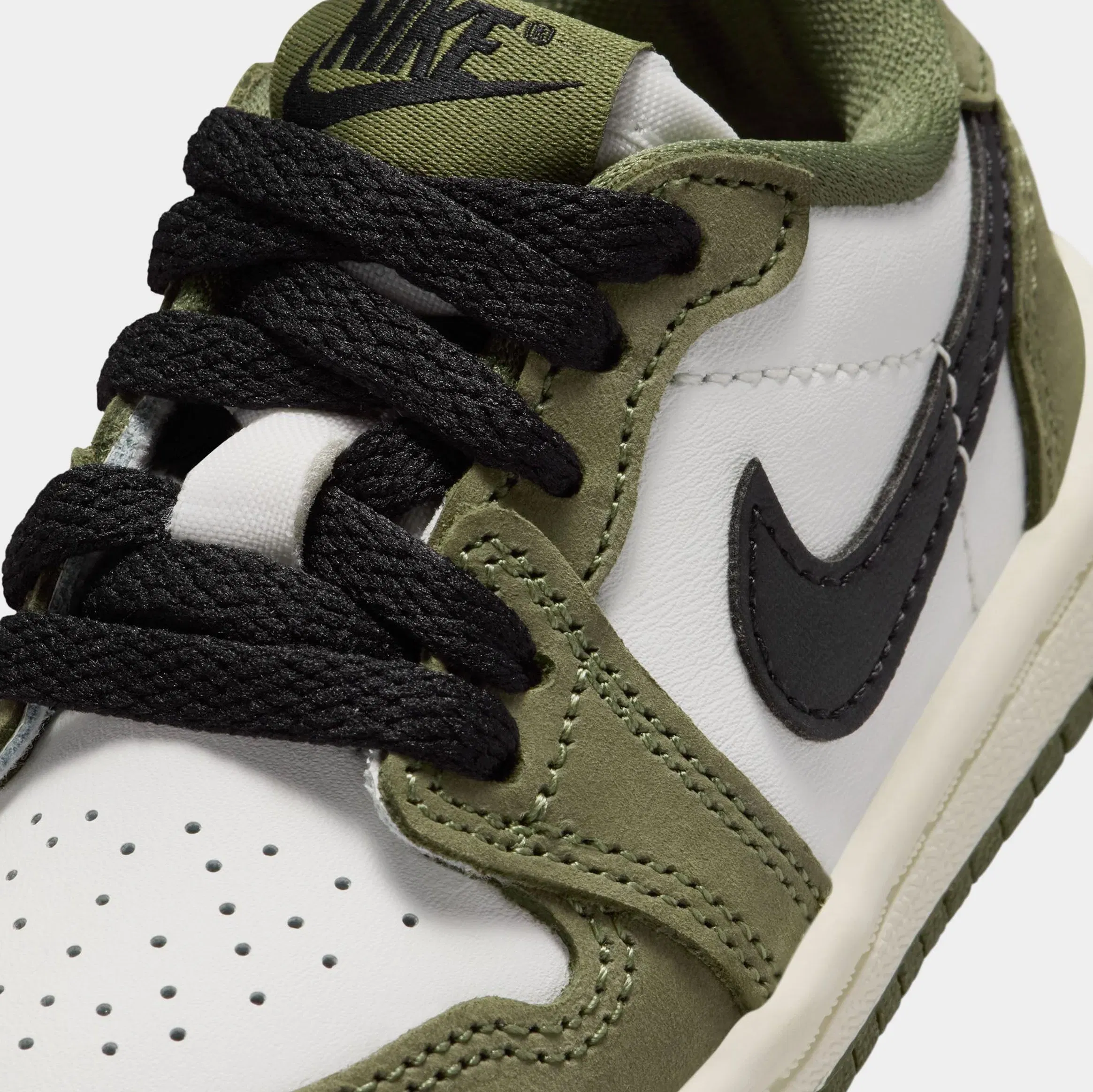 Air Jordan 1 Low OG Medium Olive And Summit White Infant Toddler Lifestyle Shoes (Medium Olive/Black/Summit White/Sail)