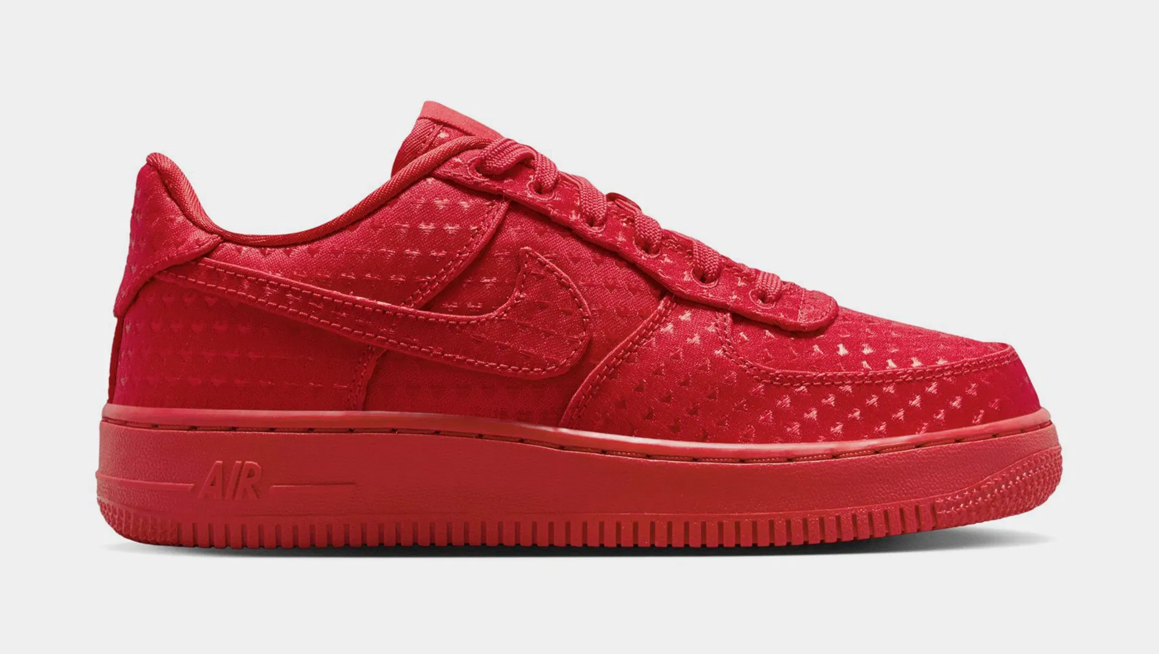 Nike Air Force 1 Low Valentines Day Grade School Lifestyle Shoes (University Red/University Red/Black)