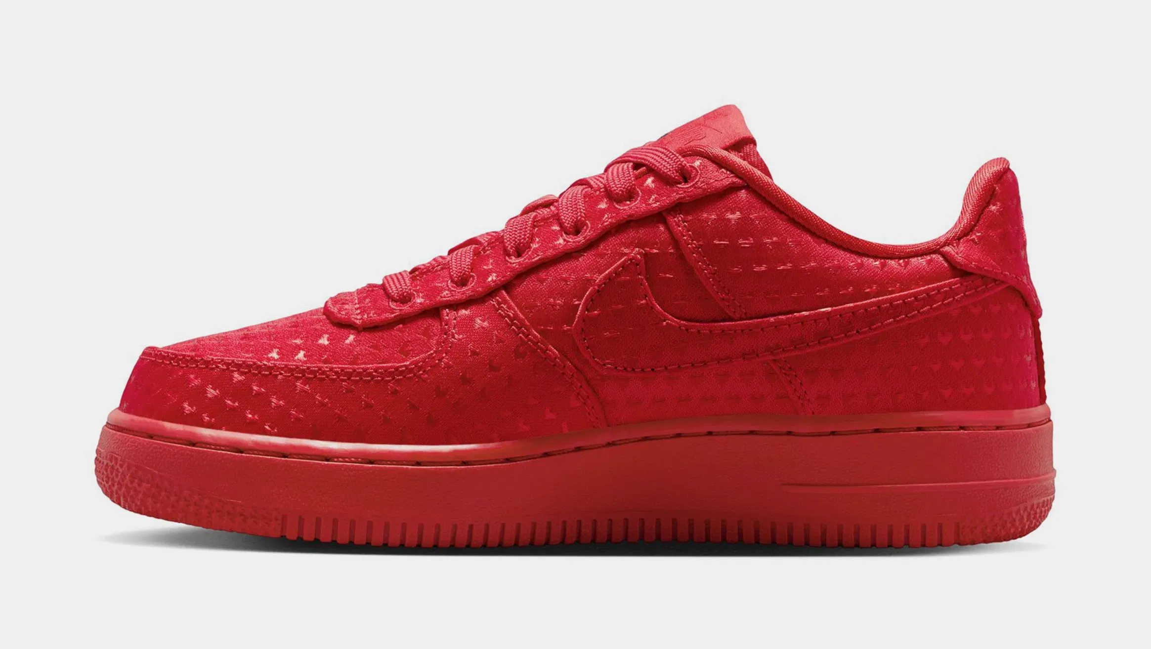 Nike Air Force 1 Low Valentines Day Grade School Lifestyle Shoes (University Red/University Red/Black)