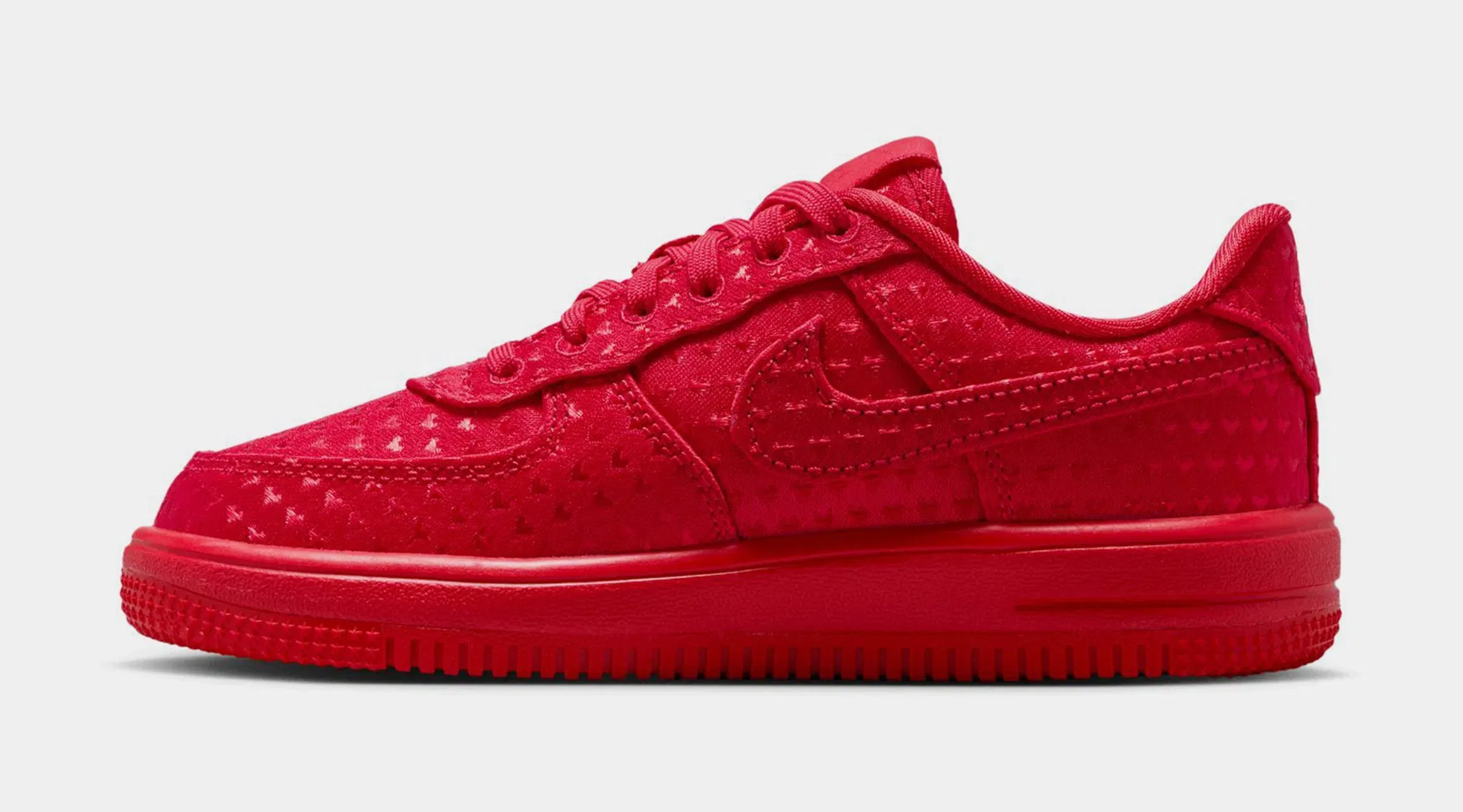 Nike Air Force 1 Low Valentines Day Preschool Lifestyle Shoes (University Red/University Red/Black)