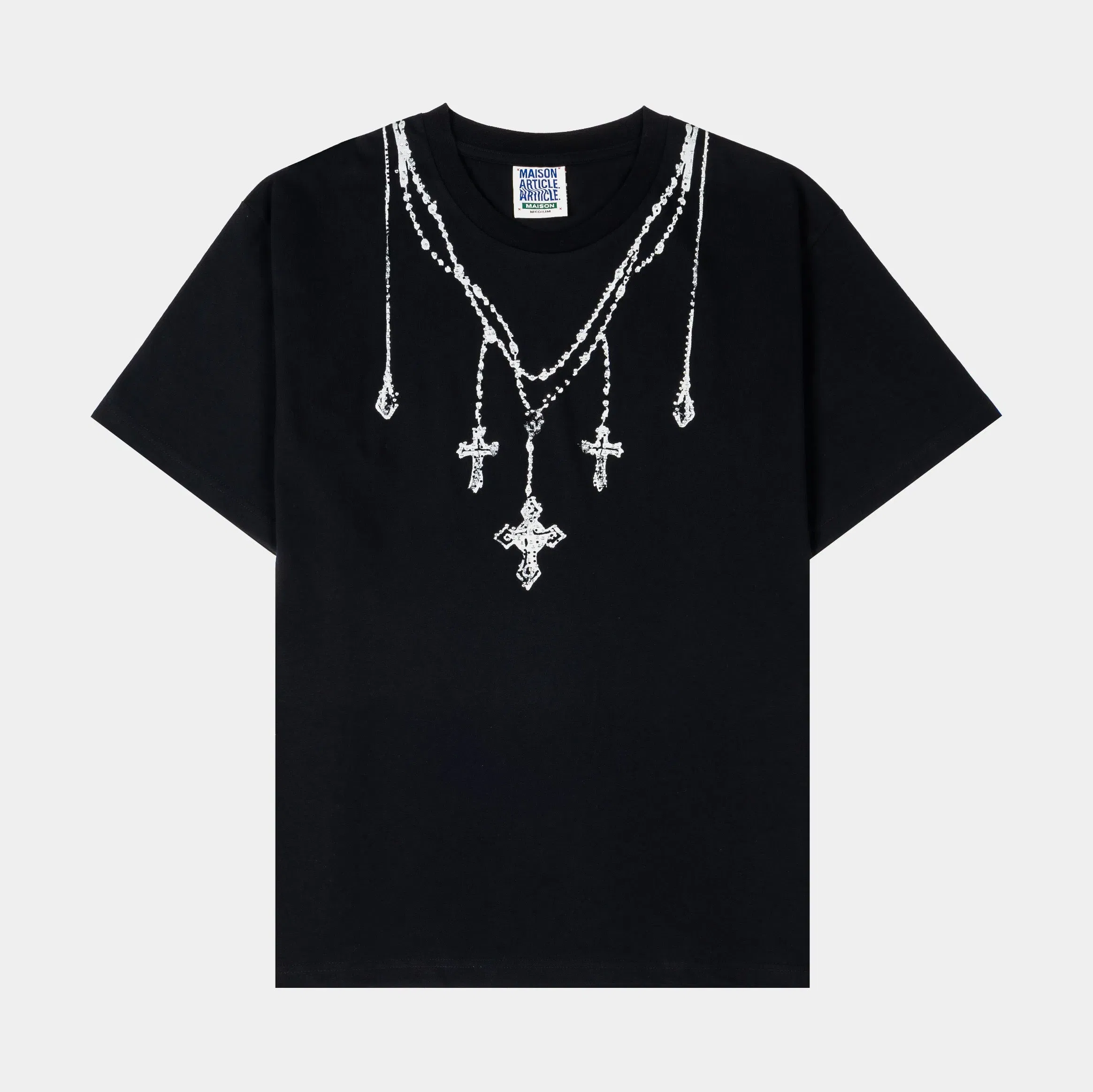MAISON ARTICLE Chains Mens Short Sleeve Shirt (Black/Black)