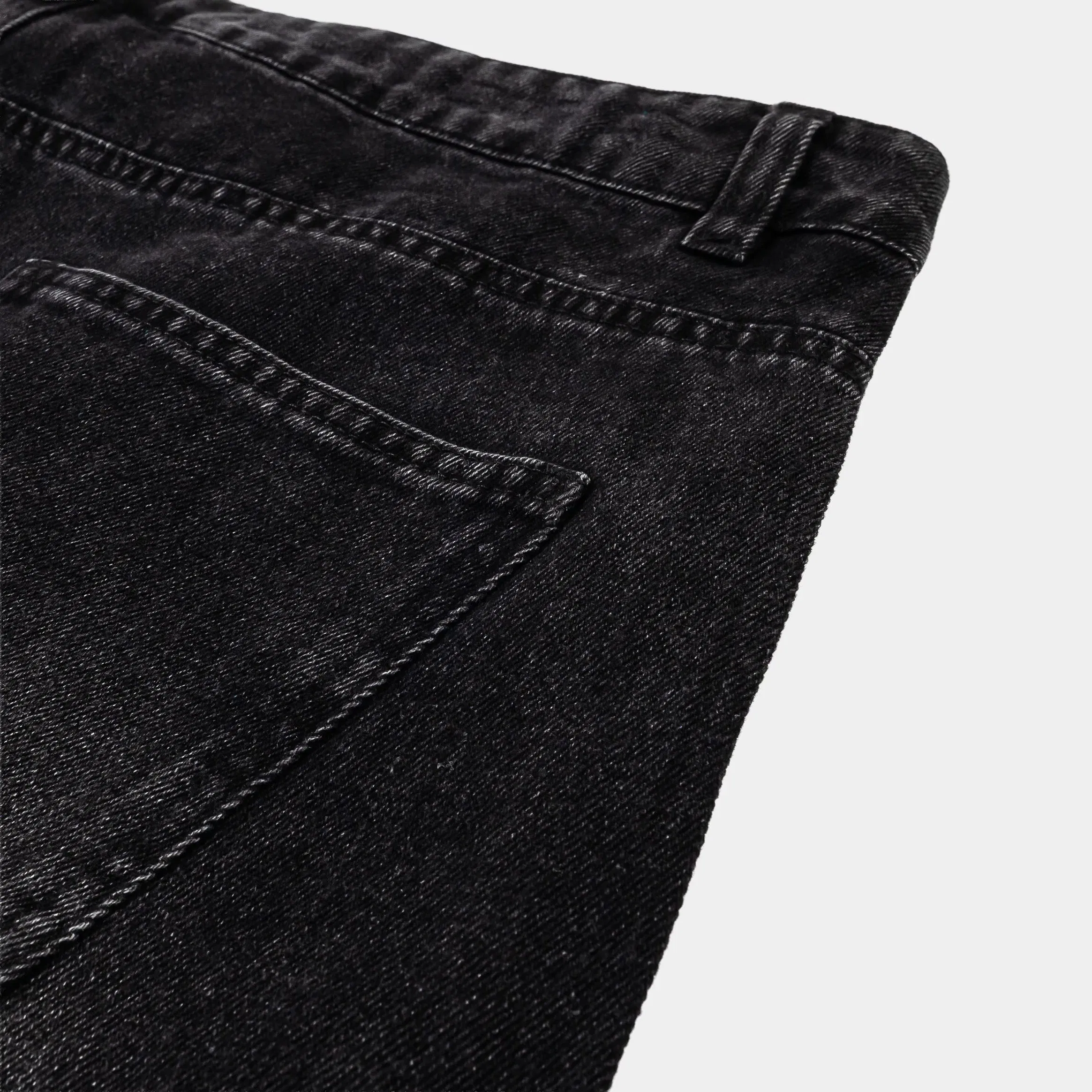 MAISON ARTICLE Rhinestone Denim Washed Mens Pants (Black/Black)