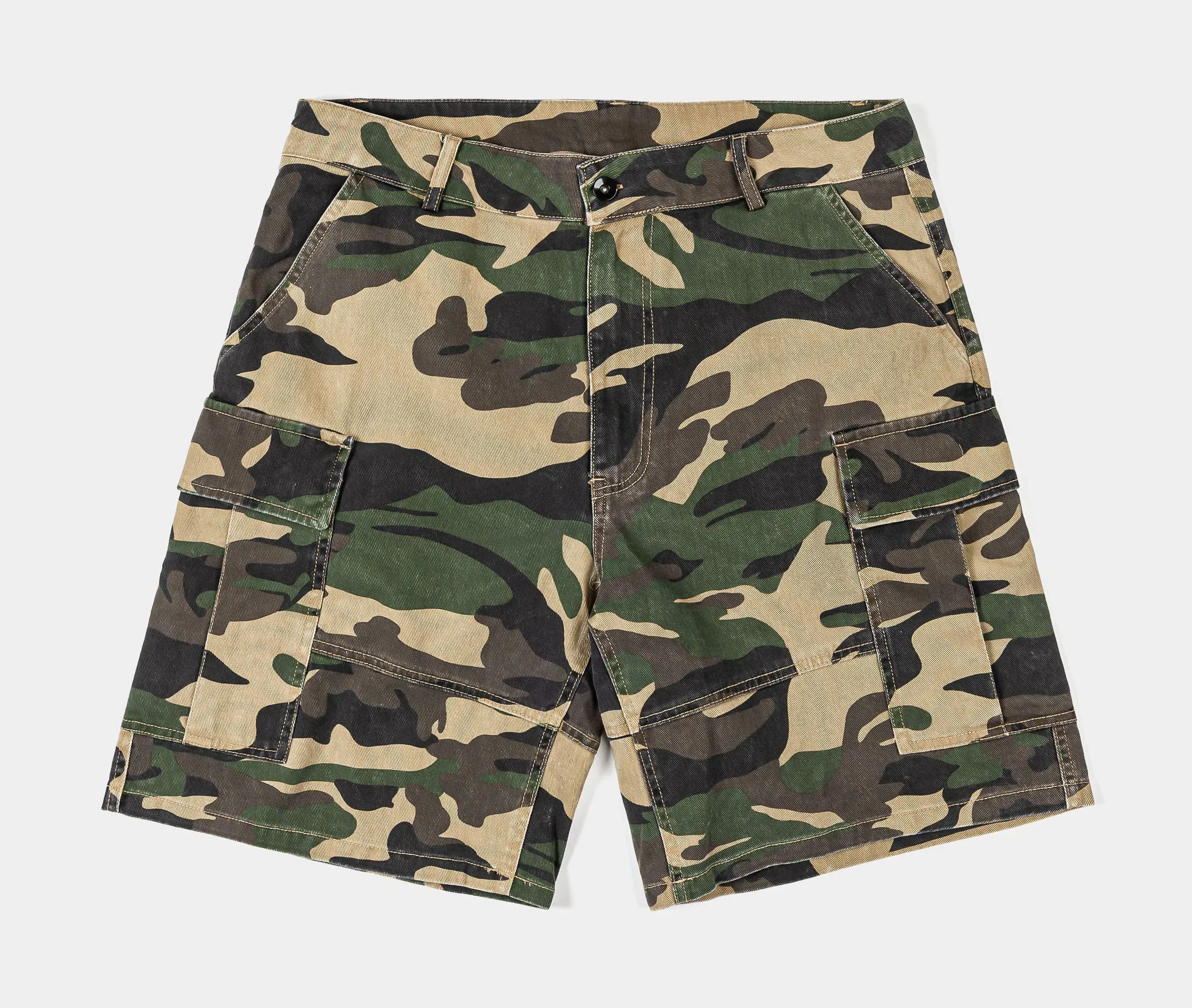 MAISON ARTICLE Camo Cargo Mens Shorts (Green/Brown)