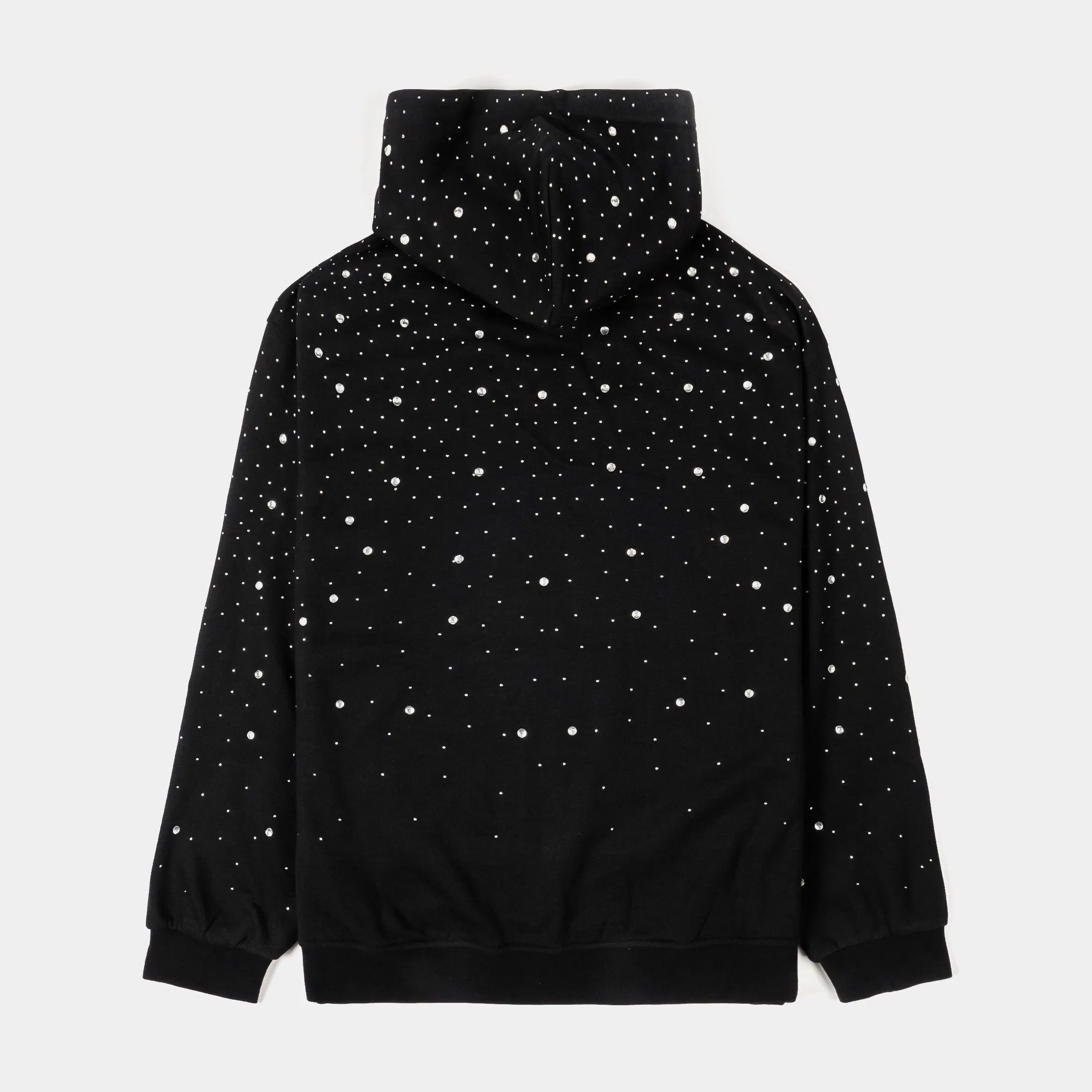 MAISON ARTICLE Gradient Studded Zip Up Mens Hoodie (Black/Black)