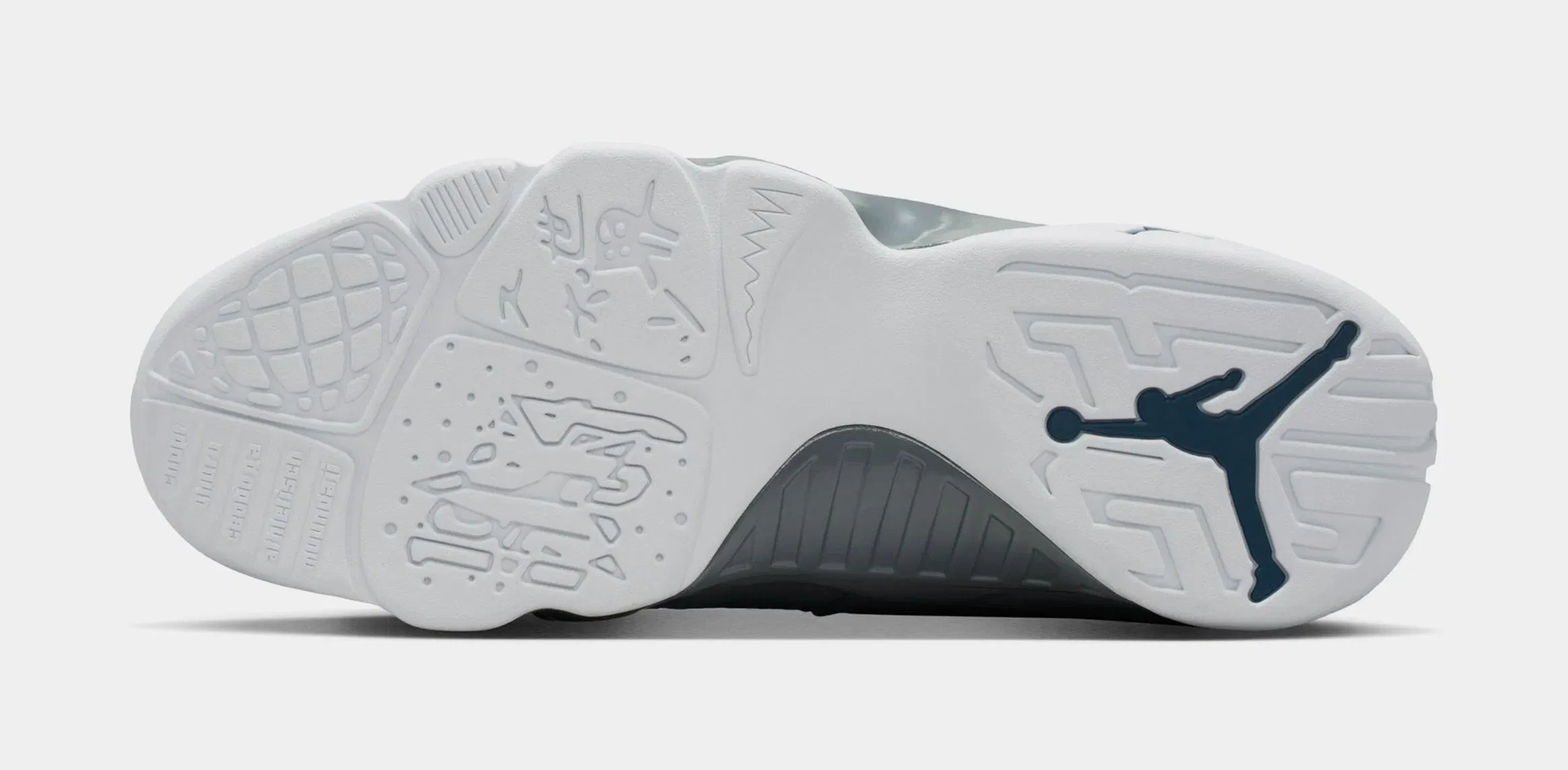 Air Jordan 9 Retro Flint Grey and French Blue Mens Lifestyle Shoes (White/French Blue/Flint Grey)
