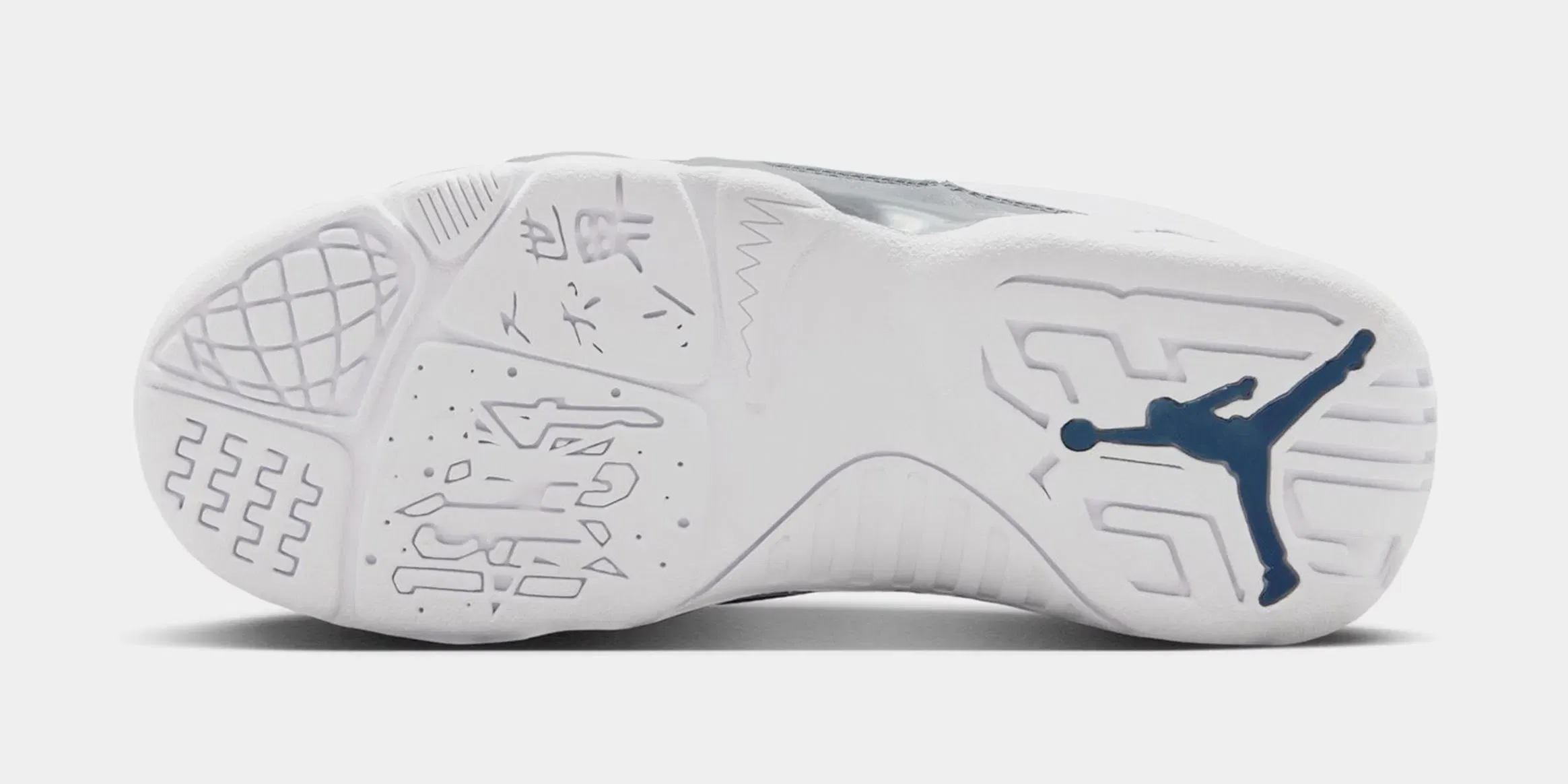Air Jordan 9 Retro Flint Grey and French Blue Preschool Lifestyle Shoes (White/French Blue/Flint Grey)