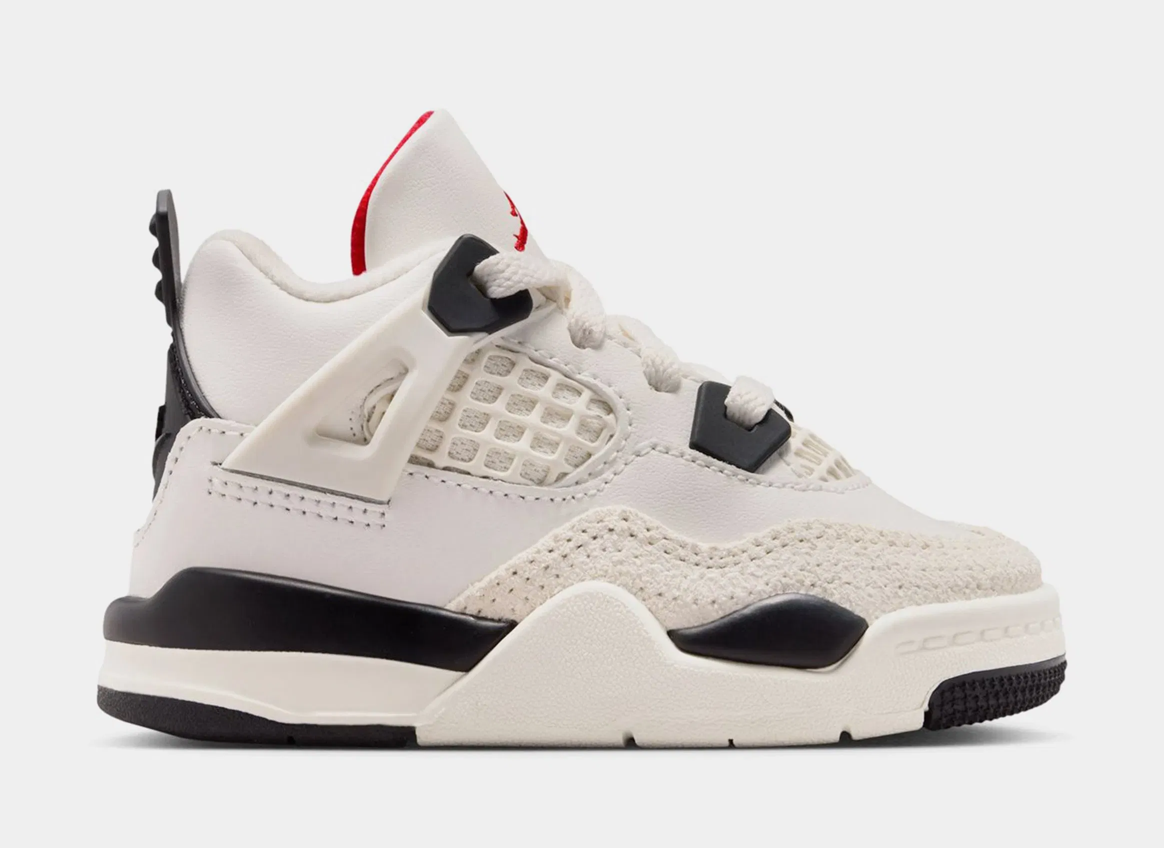 Air Jordan 4 Retro Flight Club Infant Toddler Lifestyle Shoes (Sail/Black/University Red)