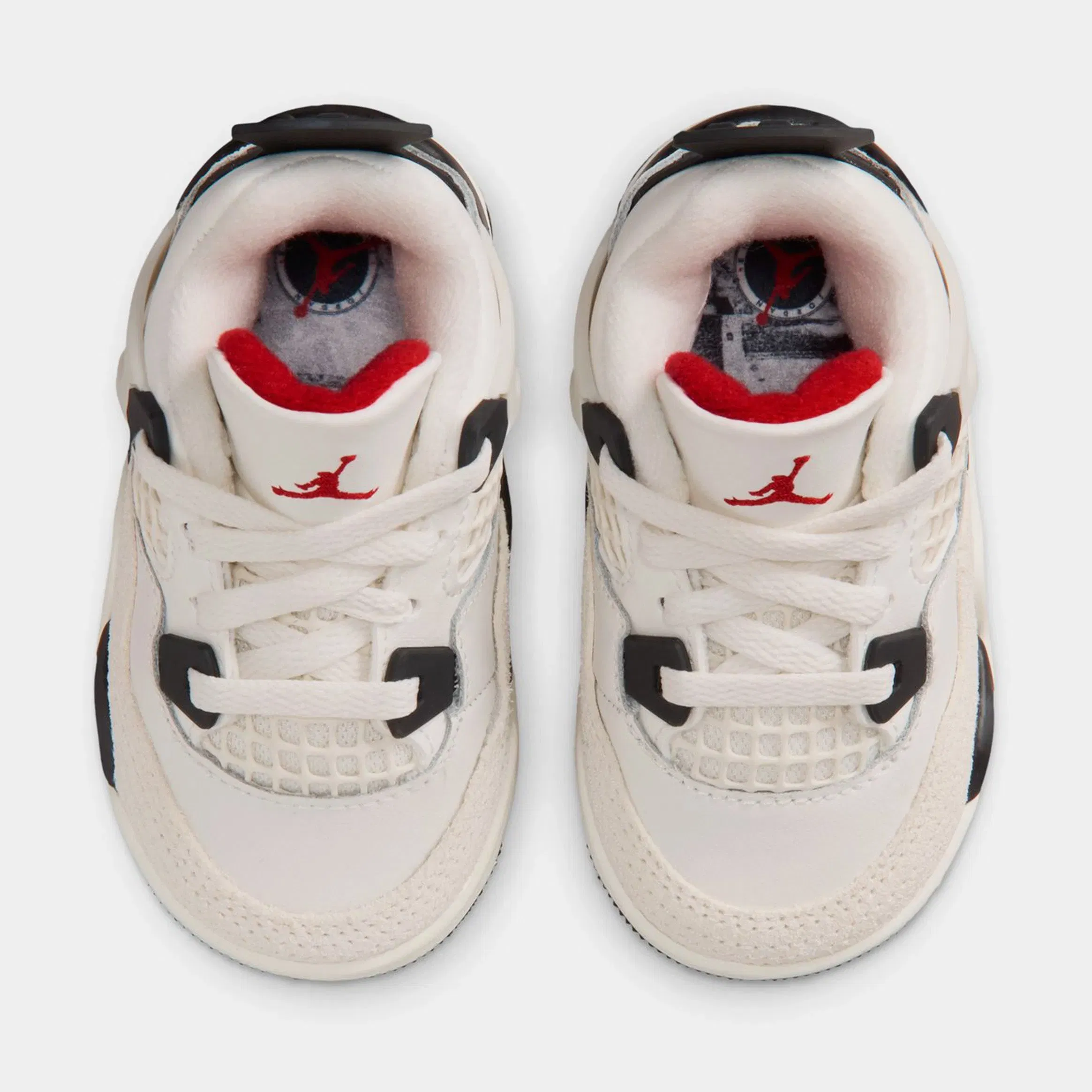 Air Jordan 4 Retro Flight Club Infant Toddler Lifestyle Shoes (Sail/Black/University Red)