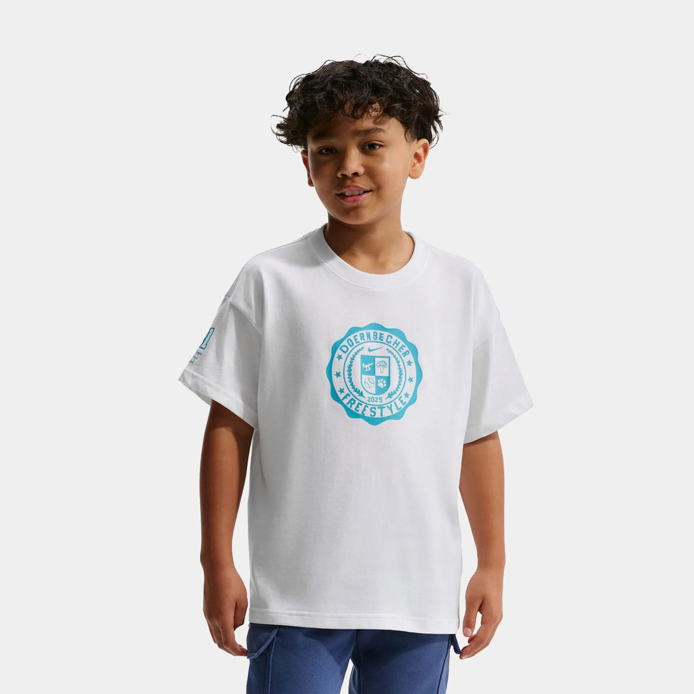 Nike Club Doernbecher Freestyle Grade School Short Sleeve Shirt (White)